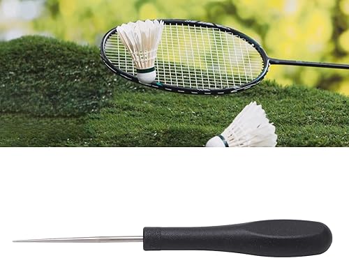 Miniatura 7 de Topyond Raqueta de tenis, raqueta de encordado, punzón recto, raqueta de tenis, raqueta de bádminton, herramientas de cuerda, color negro