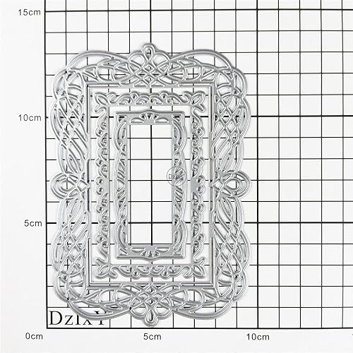 Miniatura 3 de DzIxY Troqueles de corte de metal de encaje rectangular retro para kit de fabricación de tarjetas, troquelados, troquelados, plantillas de máquina