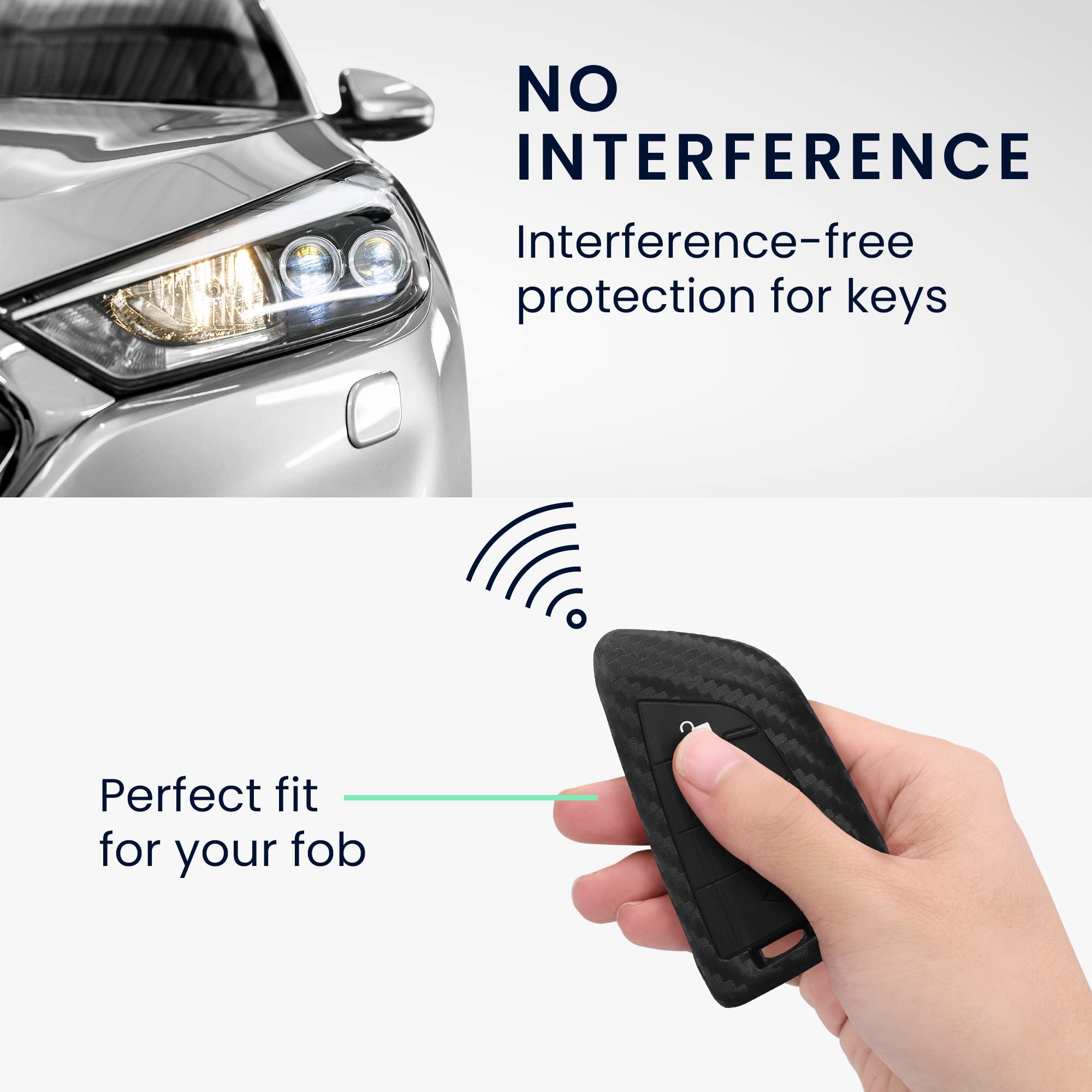 kwmobile Custodia Coprichiave Compatibile con BMW con 3 tasti Smart Key Cover - Copritelecomando Chiave Auto - Copri Chiavi Macchina Effetto Carbonio