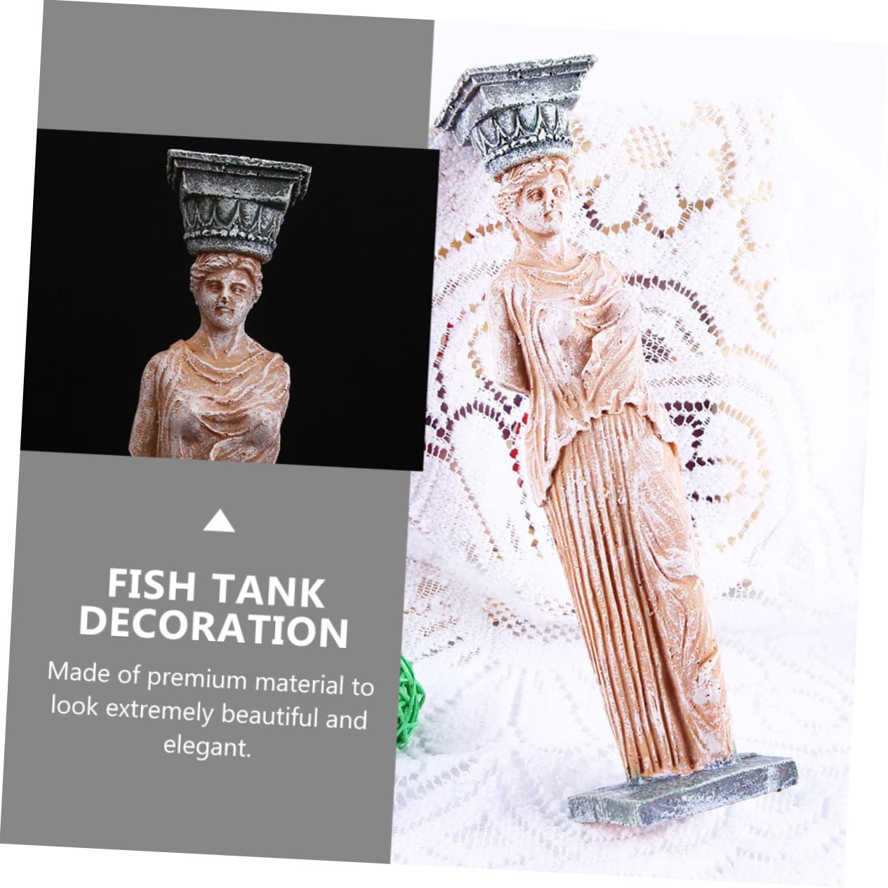 COLLBATH 2 Estatuas de Diosa para Crear un Paisaje Único para Acuario de Resina Pack de 2 Piezas Decoración Elegante y Delicada Fácil de Limpiar para Peceras de Agua Dulce