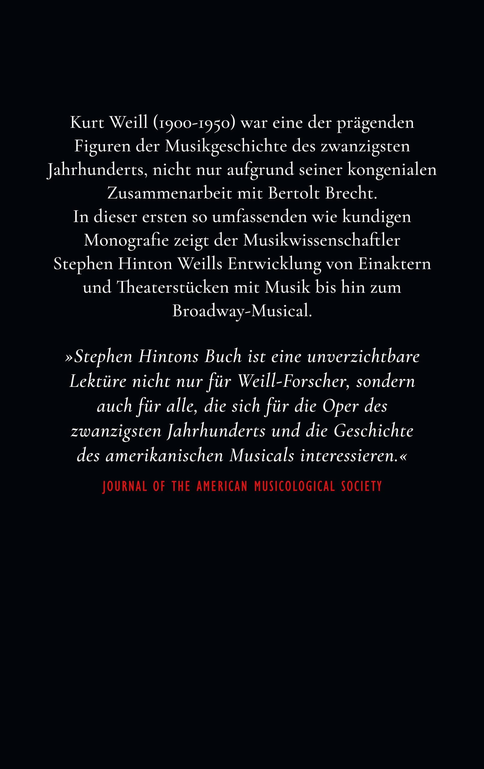 Kurt Weills Musiktheater: Vom Songspiel zur American Opera | Die erste umfassende Monografie des großen Komponisten