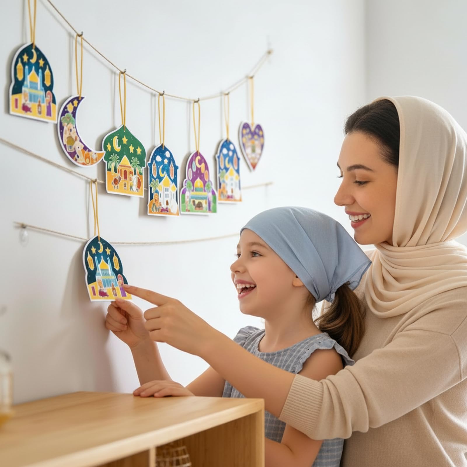 Gibocot 16 Pack Ramadan Crafts for Kids Eid Gifts for Kids Ramadan Activities for Children Make Your Own Moon Star Eid Decorations for Home Arts & Crafts Supplies - Image 3