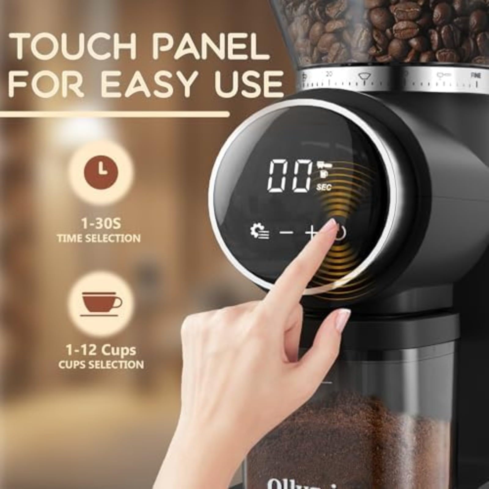 Elektrische Kaffeemühle Mit 30 Stufen & Touchscreen | Solider Werkstoff Wird An Der Brühstation Eingesetzt, Verbessert Den Arbeitsablauf Und Erleichtert Saubere Ergebnisse.