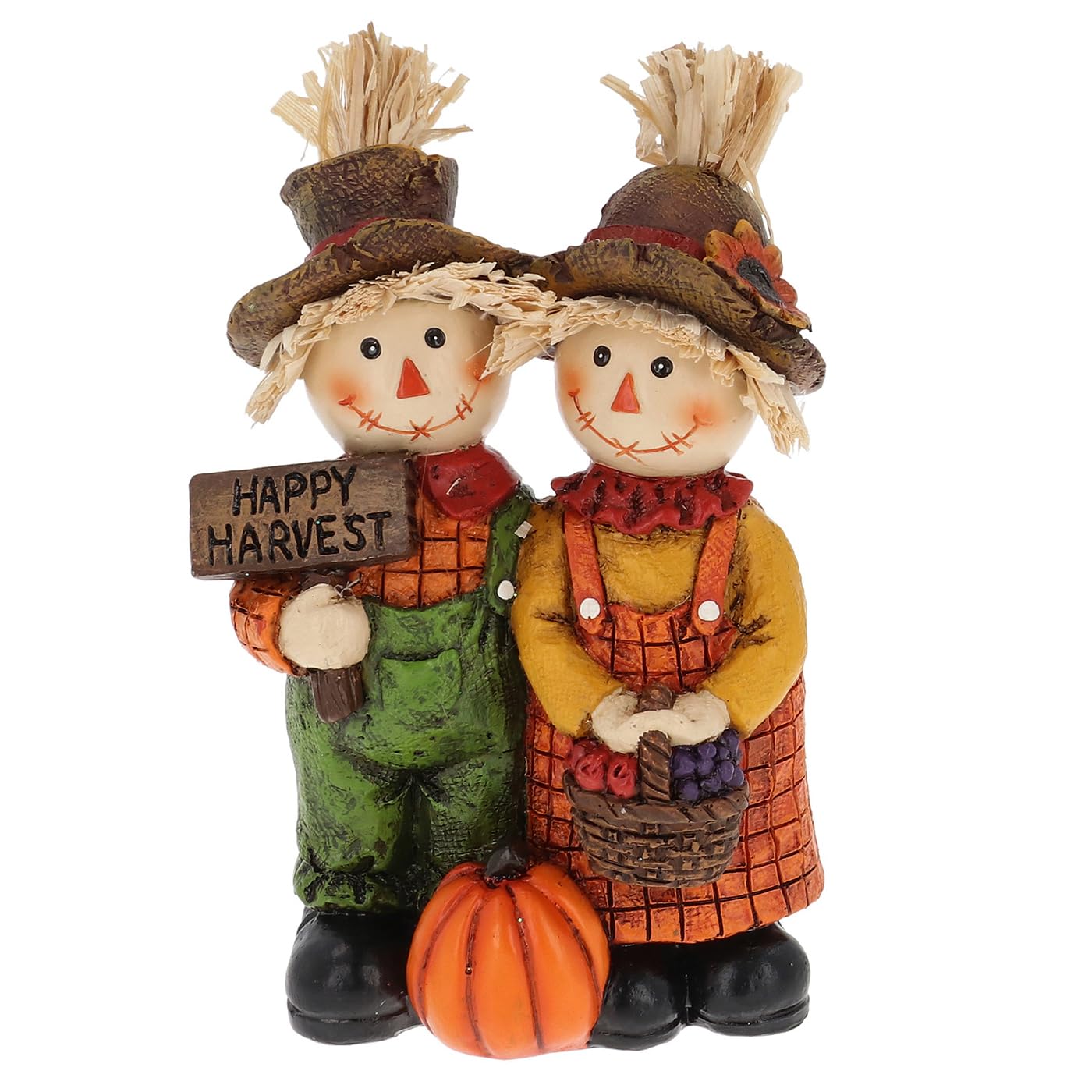 Shudehill Giftware Brown Autumn Harvest Scarecrow Couple - Boxed Gift, Great For Halloween