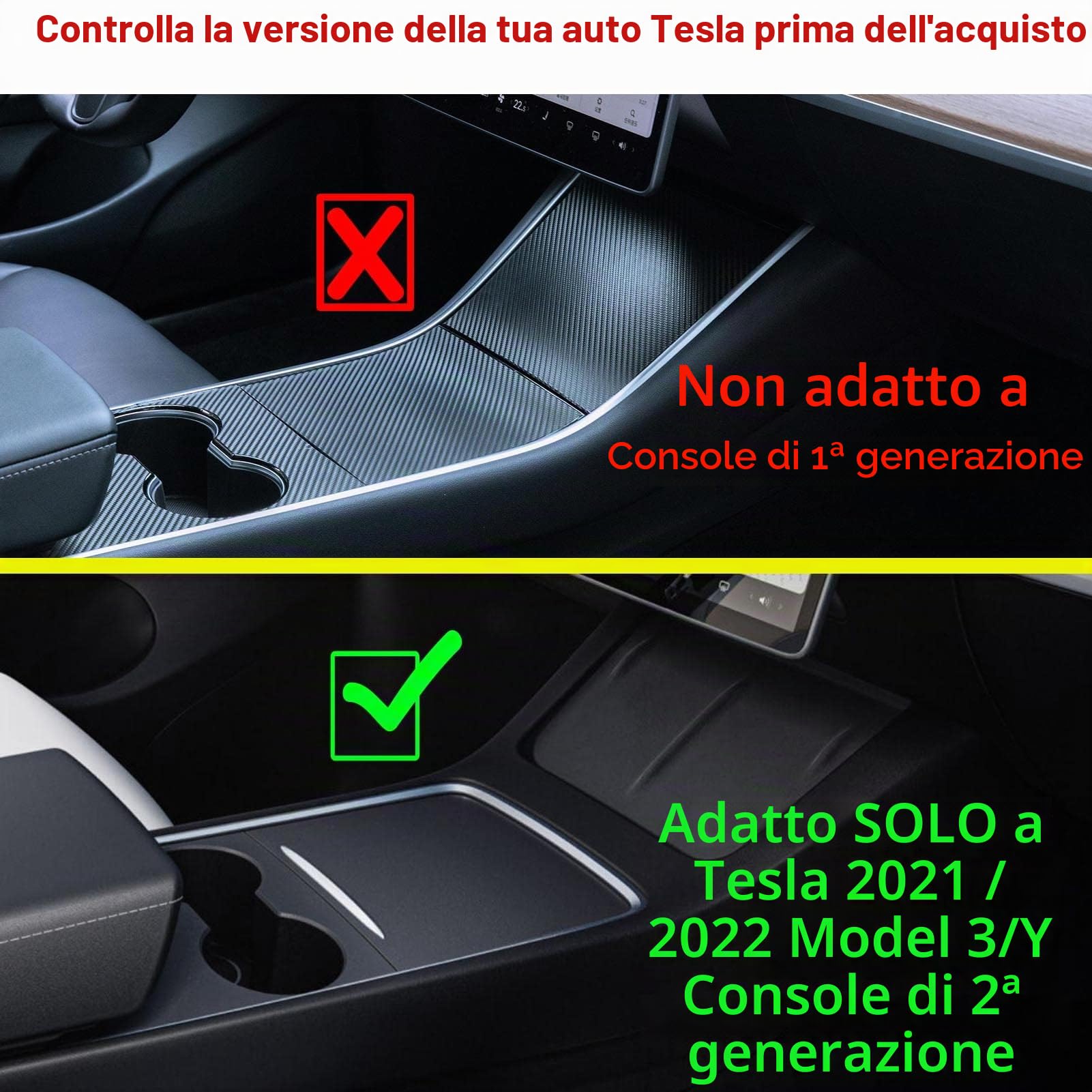 [3 pezzi]Vassoio Organizer Console Centrale Scatola di Immagazzinaggio Floccata per Accessori Tesla Model 3 Y 2023 2022 2021, Bracciolo Cassetto Cubby Nascosto per Contanti, Vetro, Monete, Telefono
