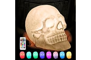 Gothic 9-Color Skull Lamp: Illuminate Your Halloween with Eerie Charm