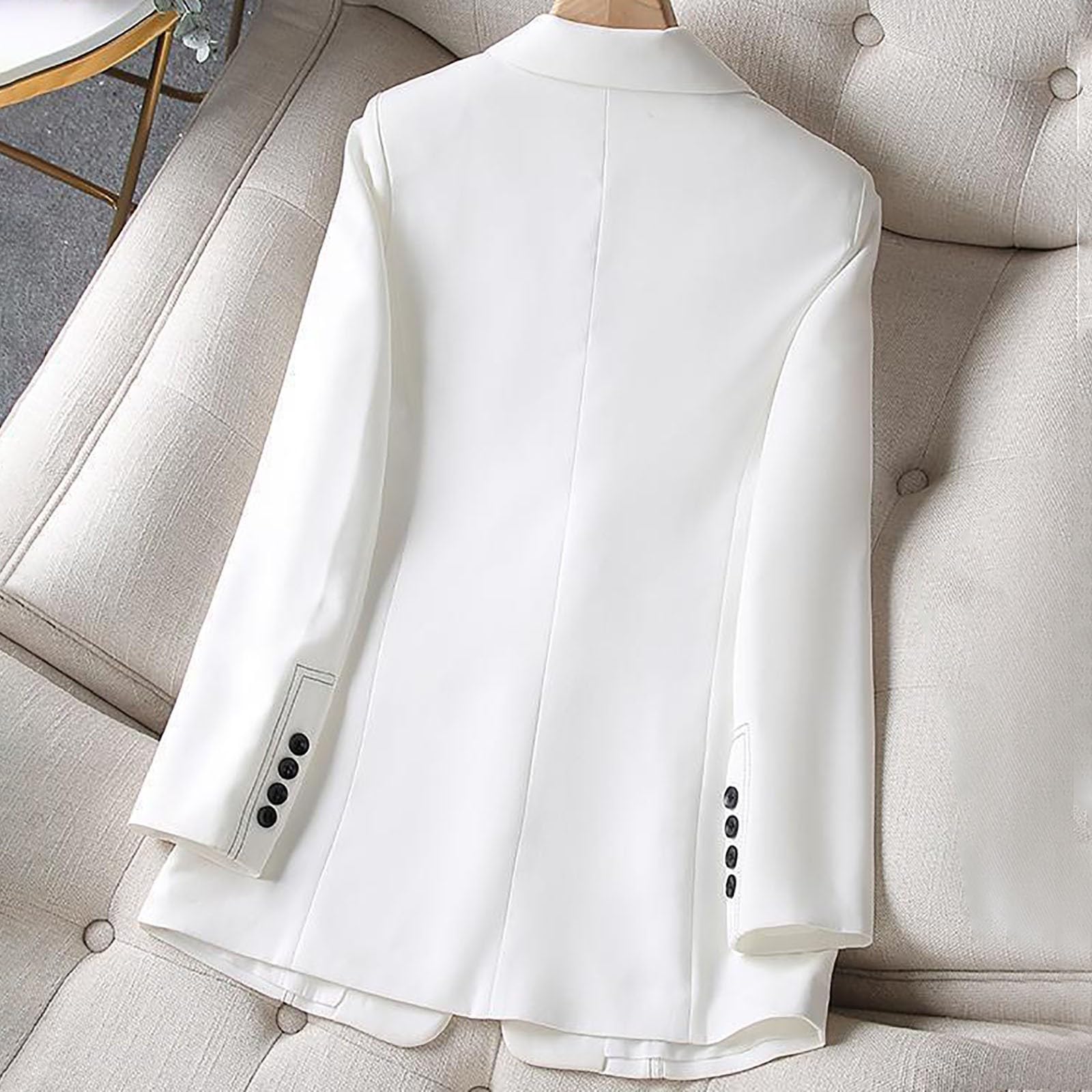Blazers para mujer de negocios del Reino Unido, casual, entallado, cuello de solapa, chaquetas para mujer, elegante, de manga larga, ropa de abrigo 2025, a la moda, trabajo, oficina, chaqueta, abrigo