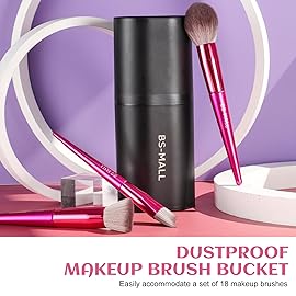 BS-MALL Makeup Brush Set 18 Pcs Premium Synthetic Foundation Powder Concealers Eye shadows Blush Makeup Brushes with black case