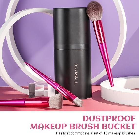 Makeup Sponge Set BS-MALL Blender Sponges 7 Pcs with Makeup Brush Set 18 Pcs Premium Synthetic