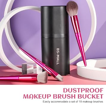 Makeup Sponge Set BS-MALL Blender Sponges 7 Pcs with Makeup Brush Set 18 Pcs Premium Synthetic