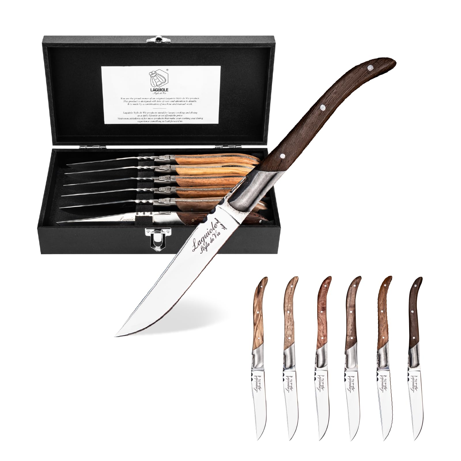 Laguiole Style de Vie Vorken Luxury Line - 6-delig - Wengehout