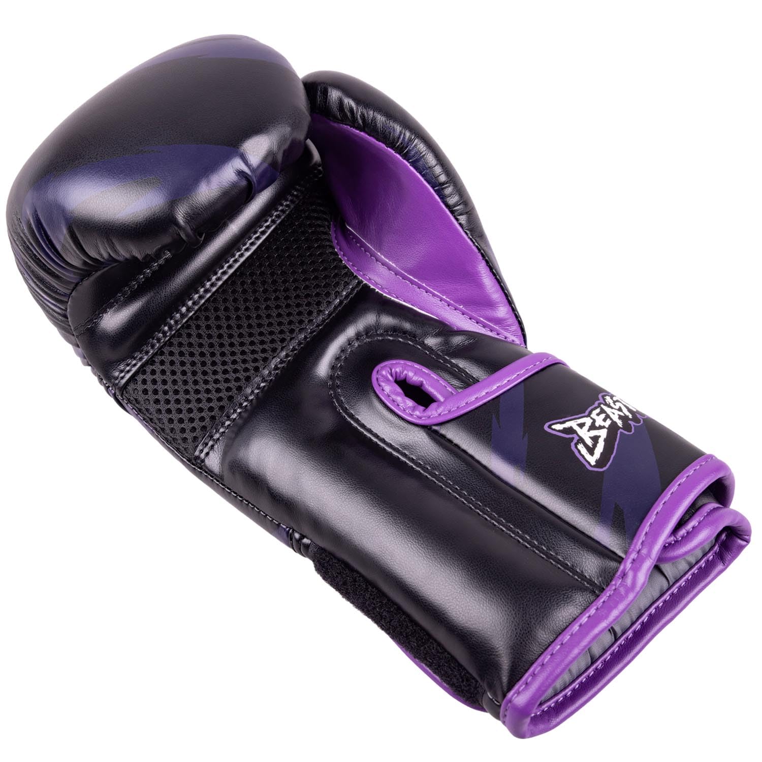 8 WEAPONS Boxhandschuhe Kinder, Beastial Panther, Schwarz-Lila, Kinder Boxhandschuhe, Kunstleder, Perfekte Dämpfung für optimalen Schutz, Handschuhe für Muay Thai, K1, Boxen, MMA und Kickboxen