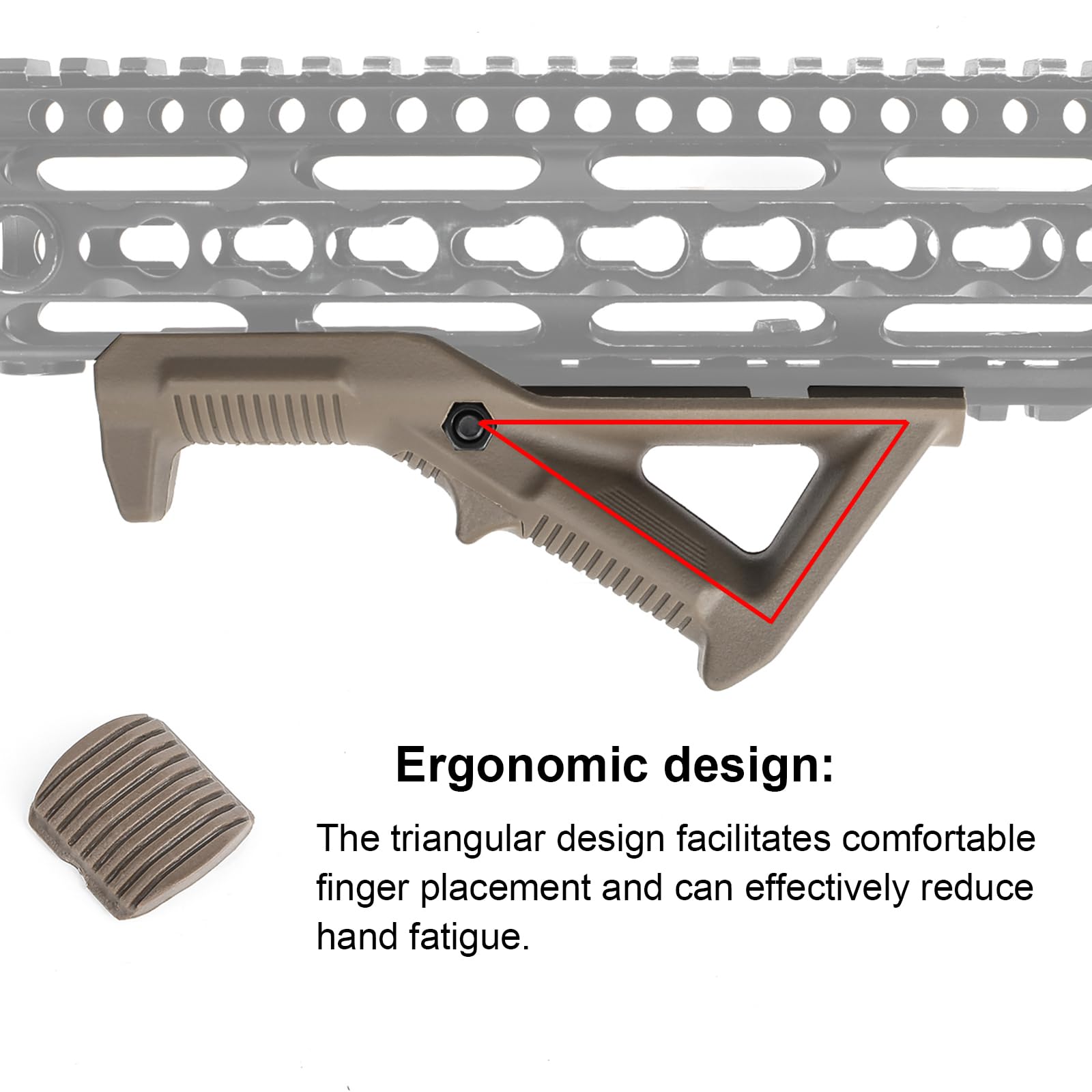 AFG1 Impugnatura Anteriore Angolata,Impugnatura Frontale Triangolare in Nylon per Impugnatura Angolata del Sistema Picatinny Rail da 20 mm