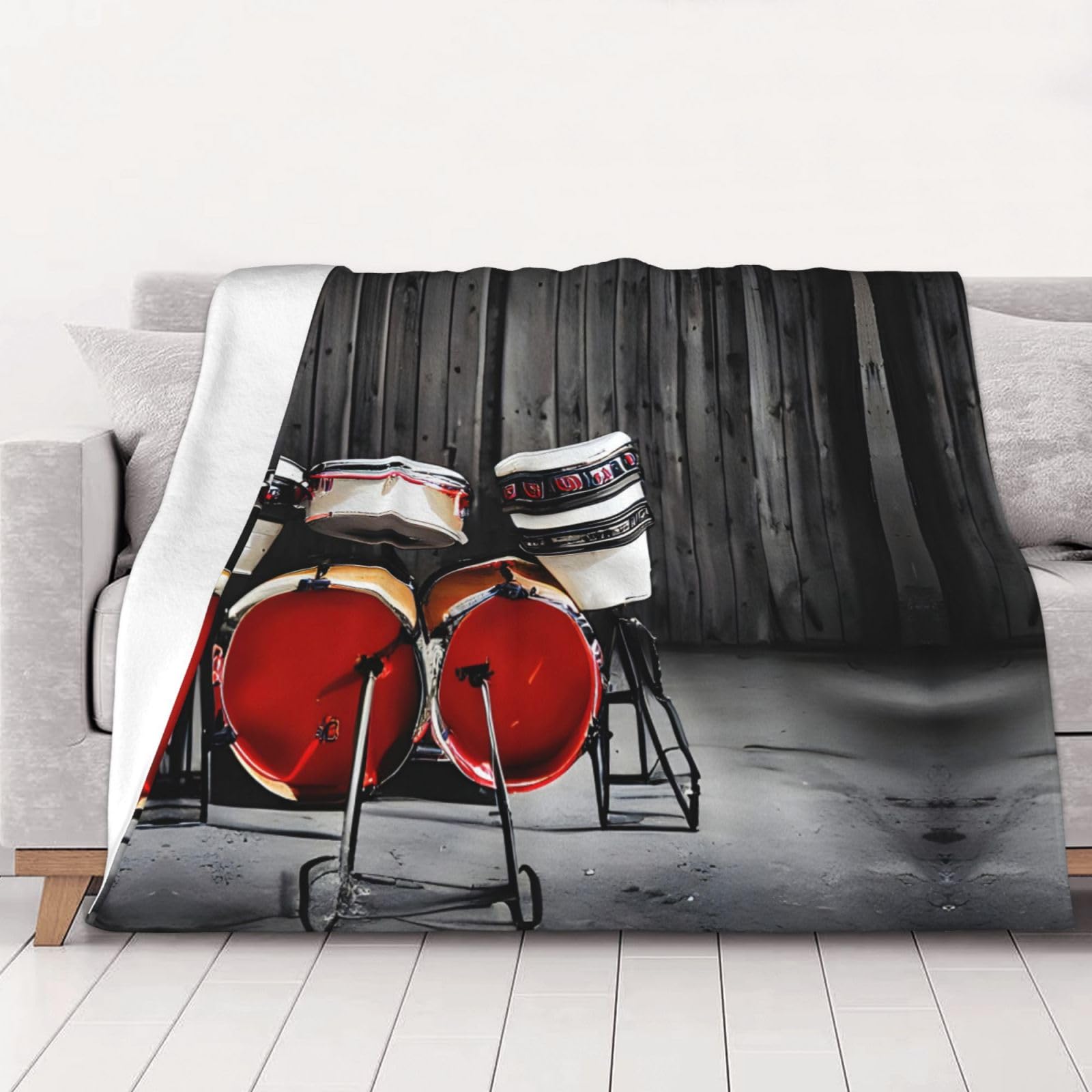 Couverture de lit en flanelle douce microfibre épaisse et chaude plaid cool drum sets