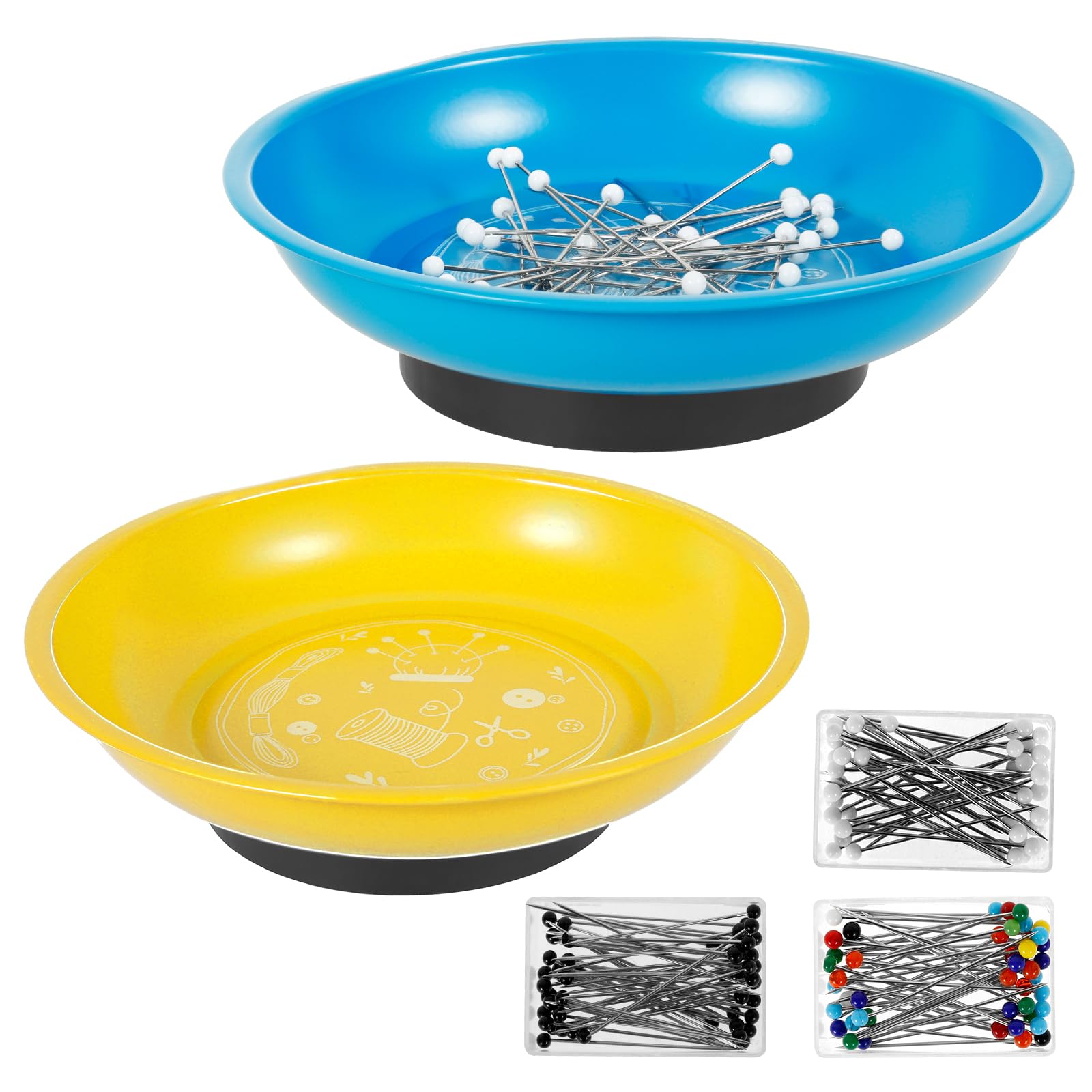 Magnetic Bowl Pin Dish Stainless Steel Magnetic Pin Bowl for Sewing DIY Project Assorted Color Versatile Paperclip Bowls for Keeping Desktop Tidy