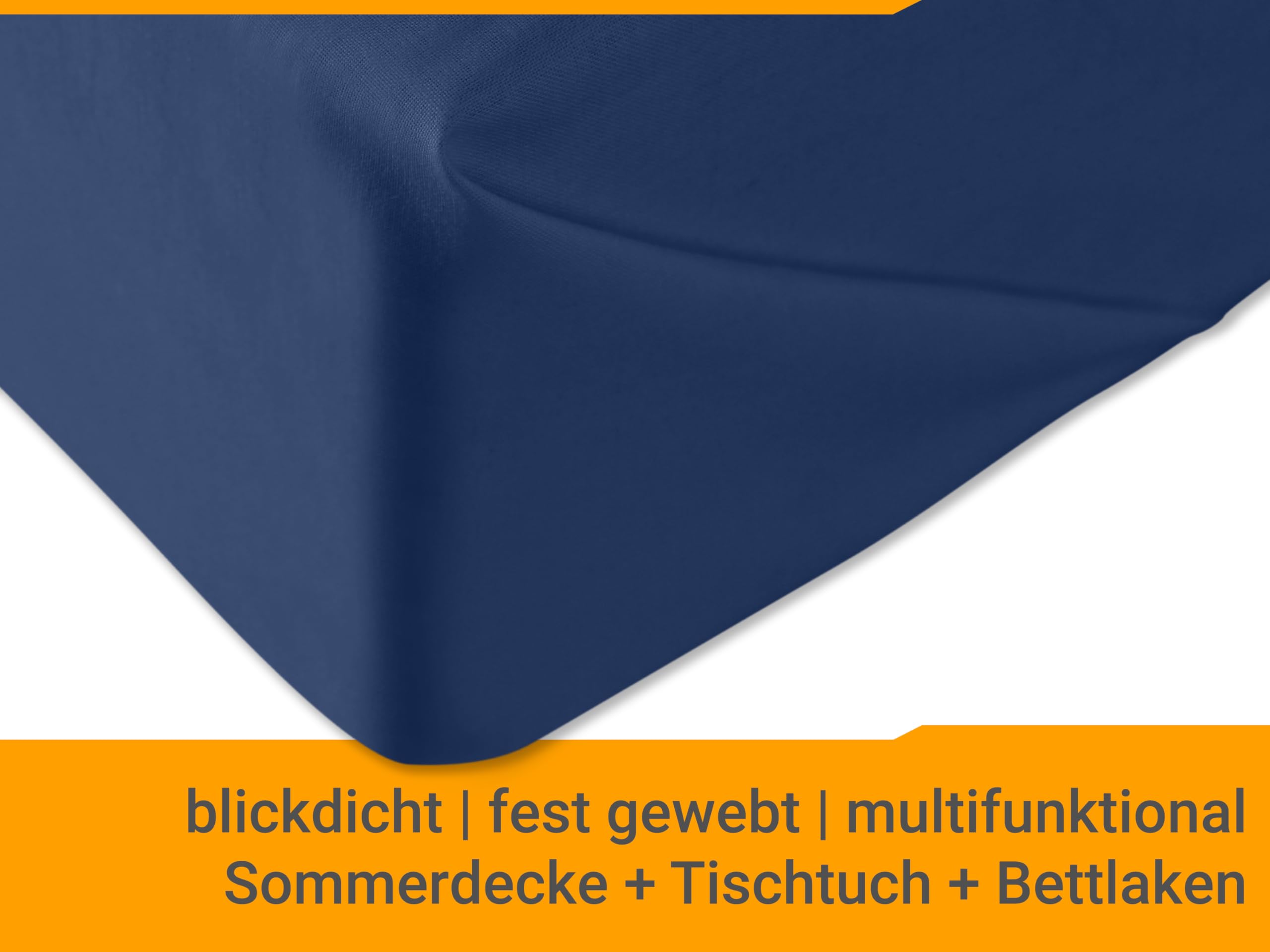 npluseins Prześcieradło na łóżko – 100% bawełna – w 6 kolorach – w 3 różnych rozmiarach – chusta do gospodarstwa domowego bez gumki, ok. 180 x 275 cm, granatowy