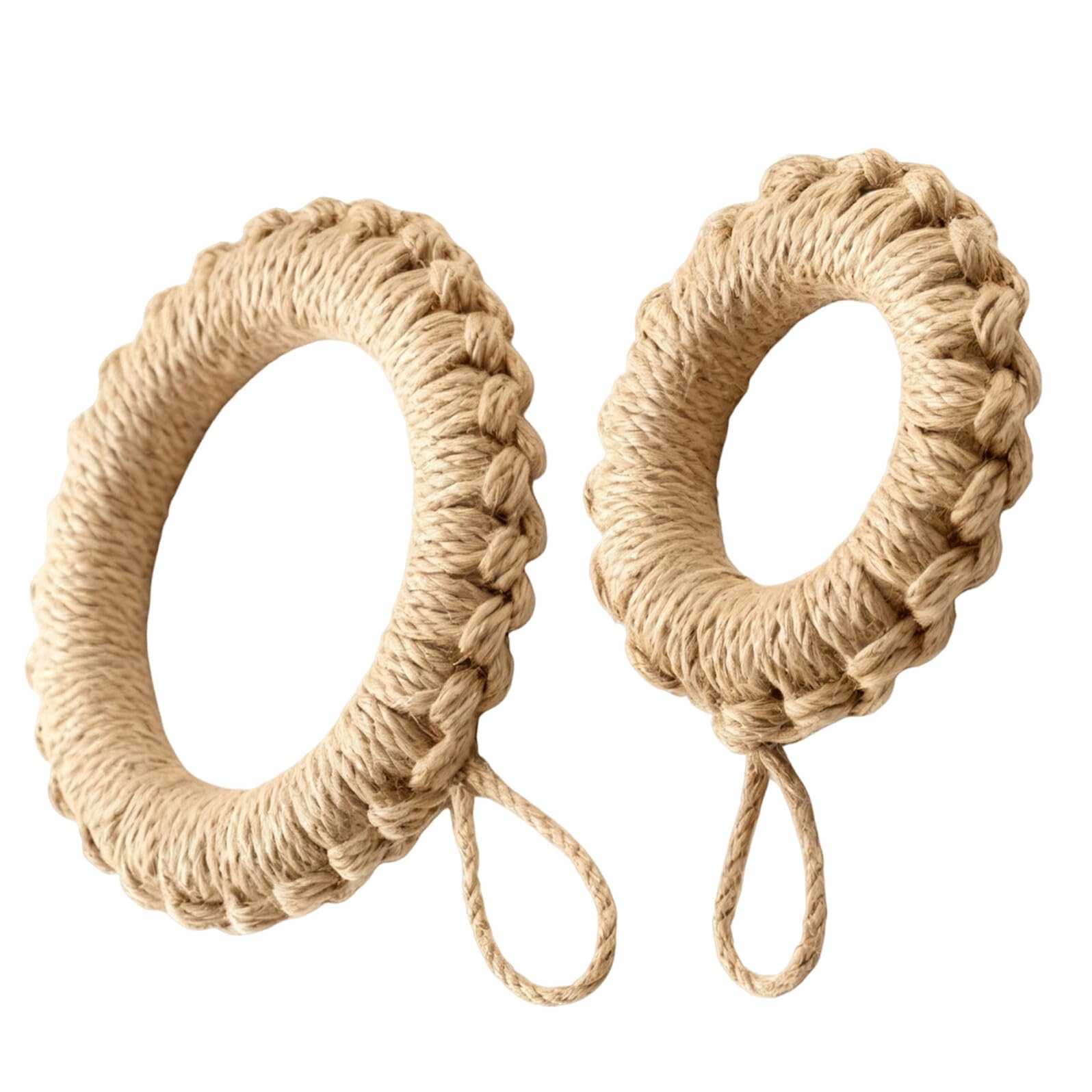 Salvamanteles de Cocina Redondos Tejidos de Yute 2 Piezas 19 CM y 14 CM Resistentes al Calor para Ollas y Sartenes Posavasos para Café y Decoración Rústica de Mesa de Comedor