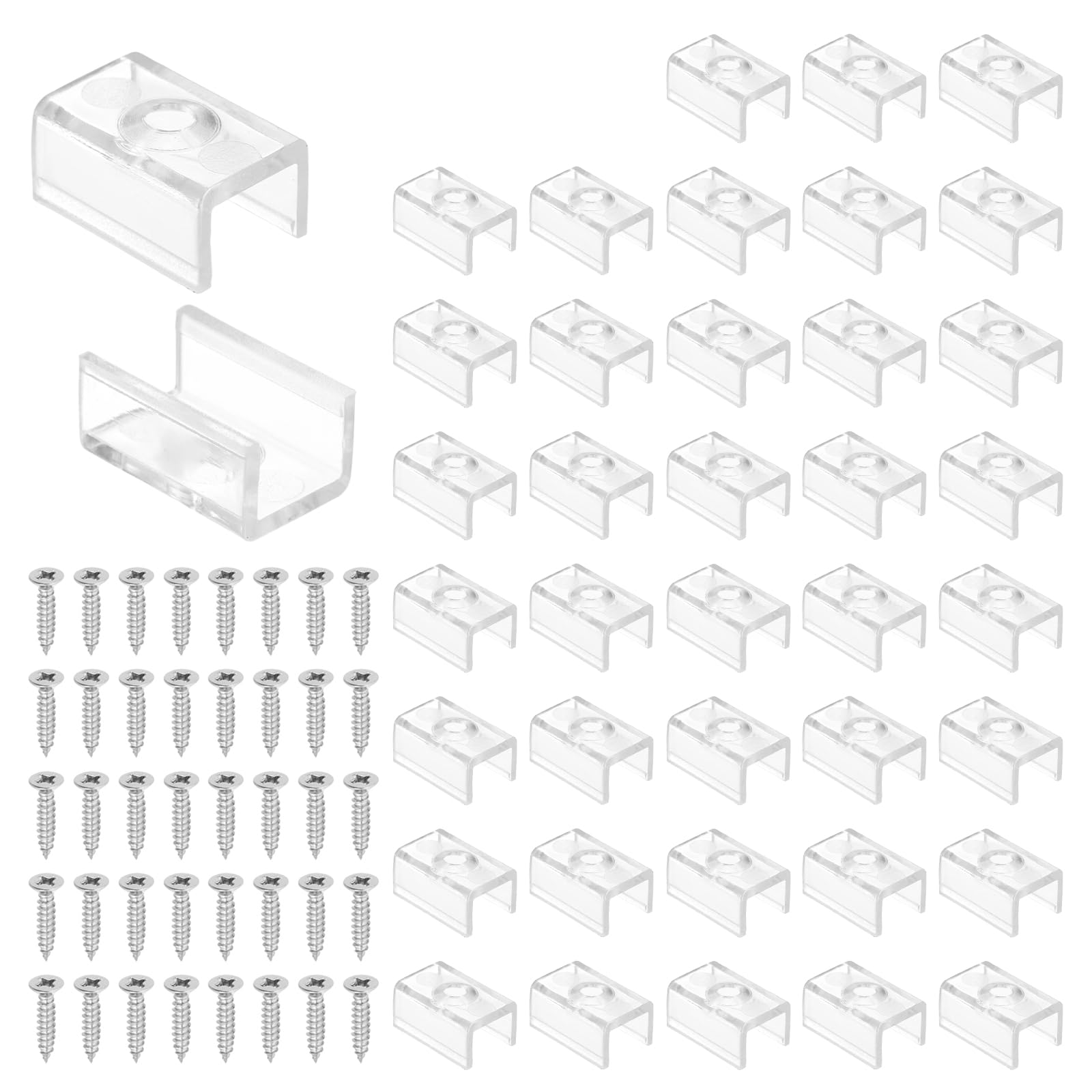 PATIKIL LED Strip Light Clips, 36pcs Mounting Bracket Fixing Clips Plastic Clamp Holders with 304 Stainless Steel Screws for 11.9mm-12.4mm Width Neon