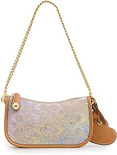 Women's Crystal Jacquard Swinger Bag 20 with Chain
