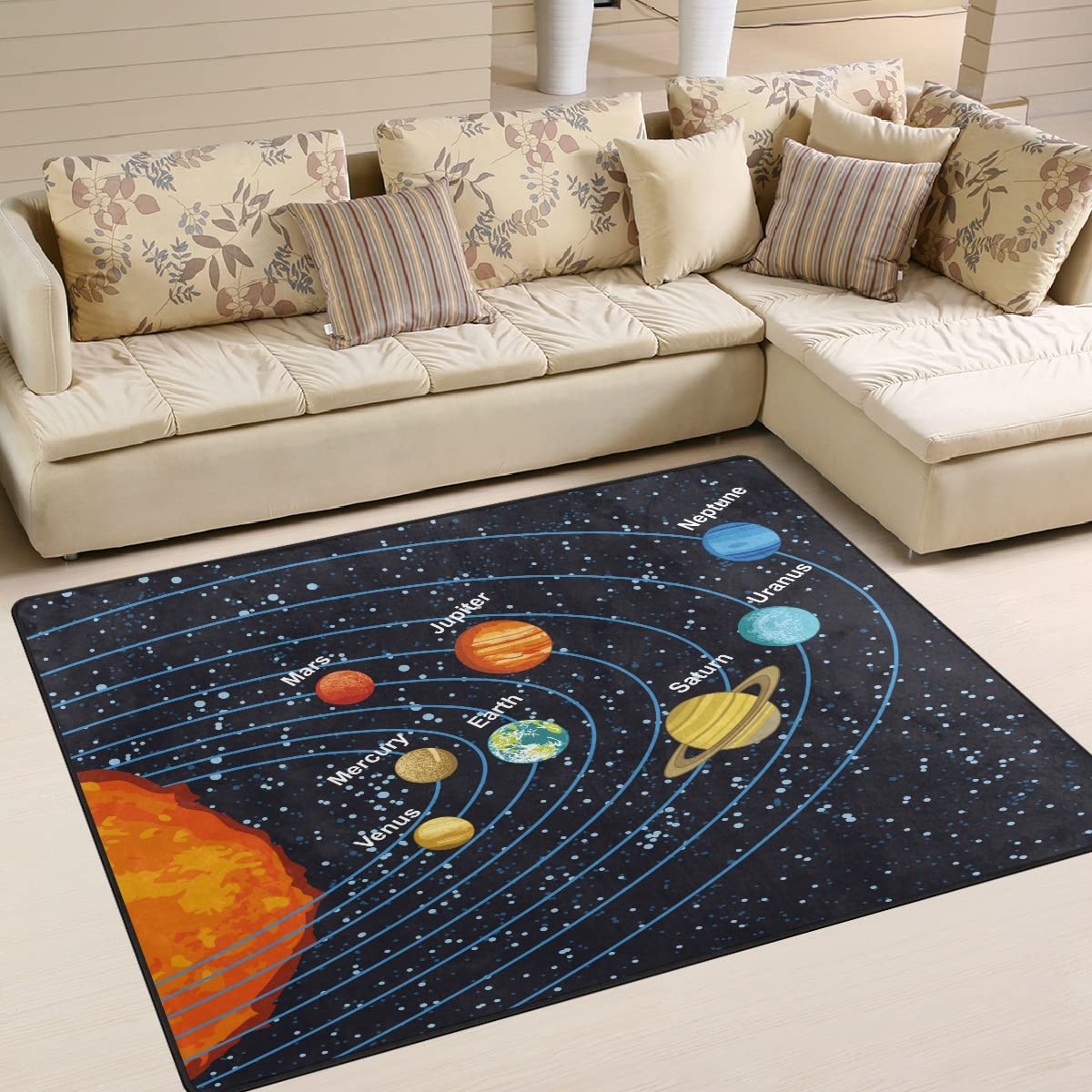 Amazon｜SUKAU ラグ カーペット 120×160 星柄 宇宙 銀河 ラグマット 