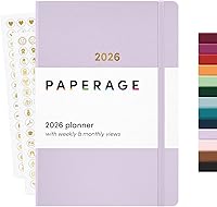 Vista 1 de PAPERAGE Agenda semanal y mensual 2026, 12 meses (enero de 2026 a diciembre de 2026), 5.6 x 8 pulgadas, agenda 2026 de tapa dura con hojas semanales