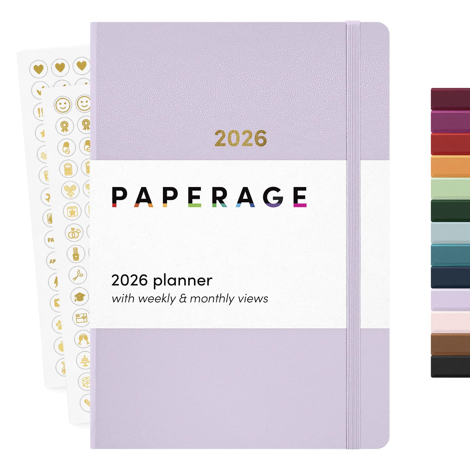 PAPERAGE 2026 Weekly & Monthly Planner, 12 Months (January 2026 - December 2026), 5.6 in x 8 in, Hardcover 2026 Planner with Weekly & Monthly Spreads,