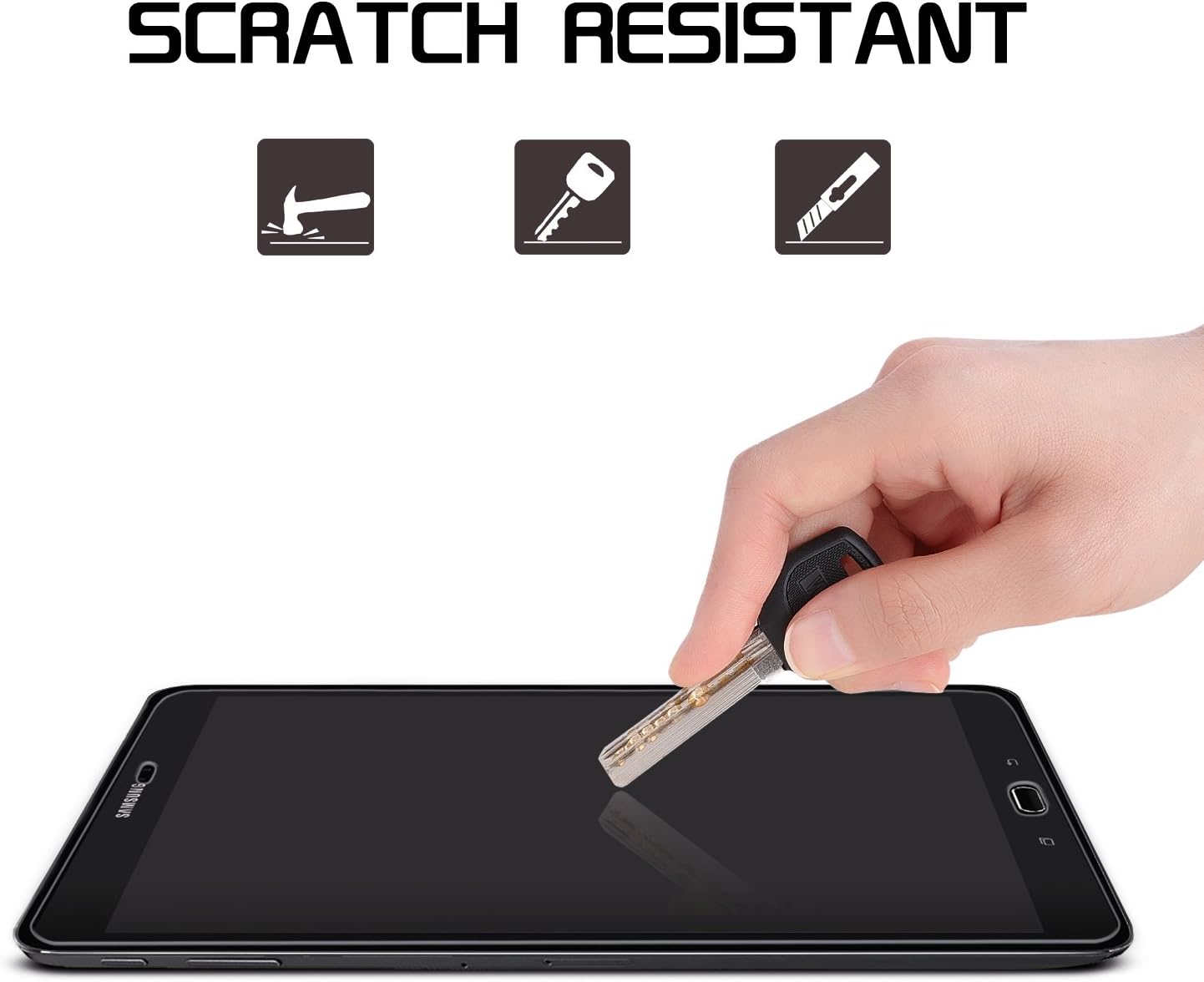 SPARIN Galaxy Tab S3 / Galaxy Tab S2 9.7 Screen Protector - S Pen Compatible / Tempered Glass / 2.5D Round Edge / Scratch Resistant / Easy Install for Samsung Galaxy Tab S3 / Galaxy Tab S2 9.7 Inch