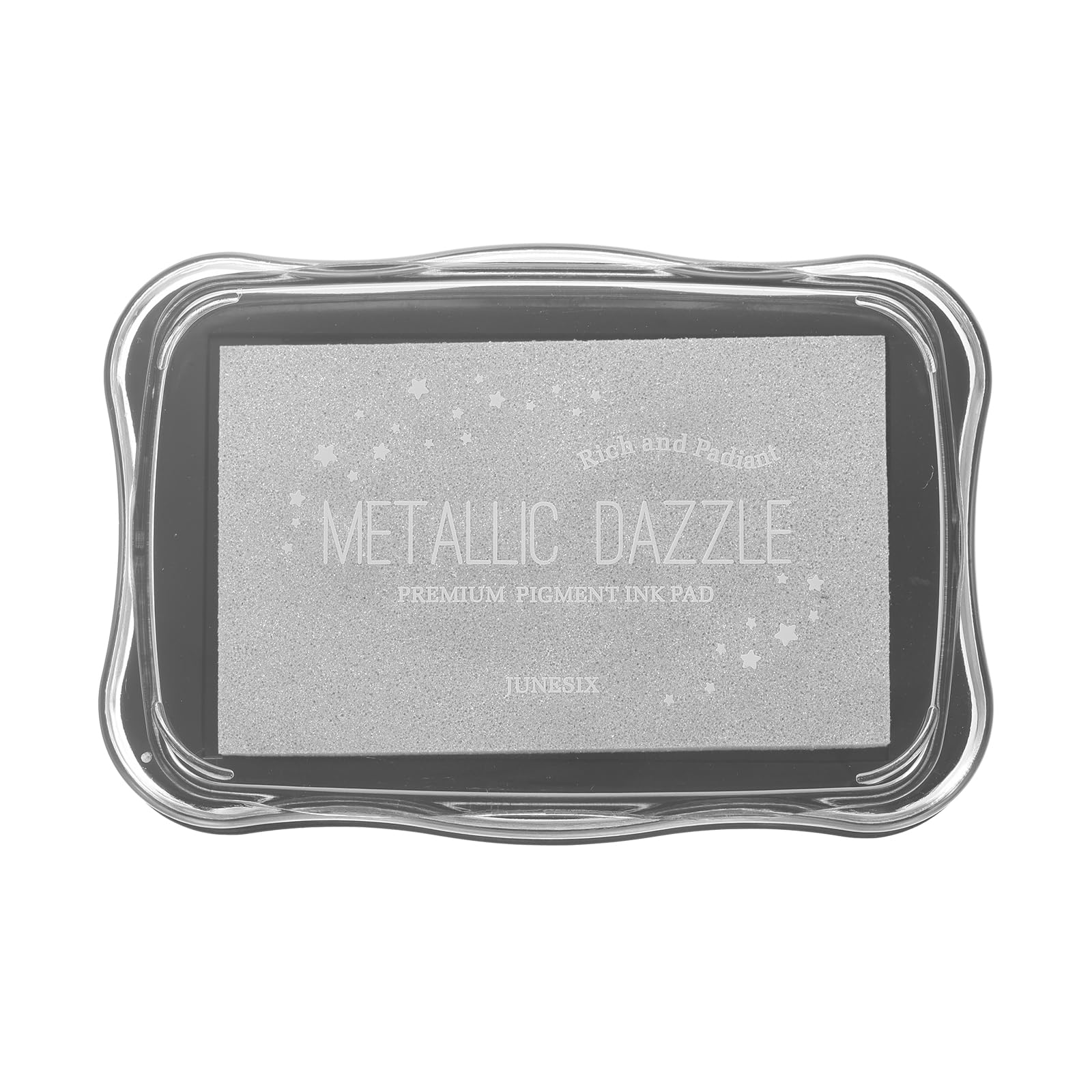 sourcing map Metallic Ink Pads for Stamps, 3.9 x 2.5 Inch Washable Embossing Craft Ink Pad Stamp for Wood, Photo Paper, Fingerprint, DIY Card Making, Silver
