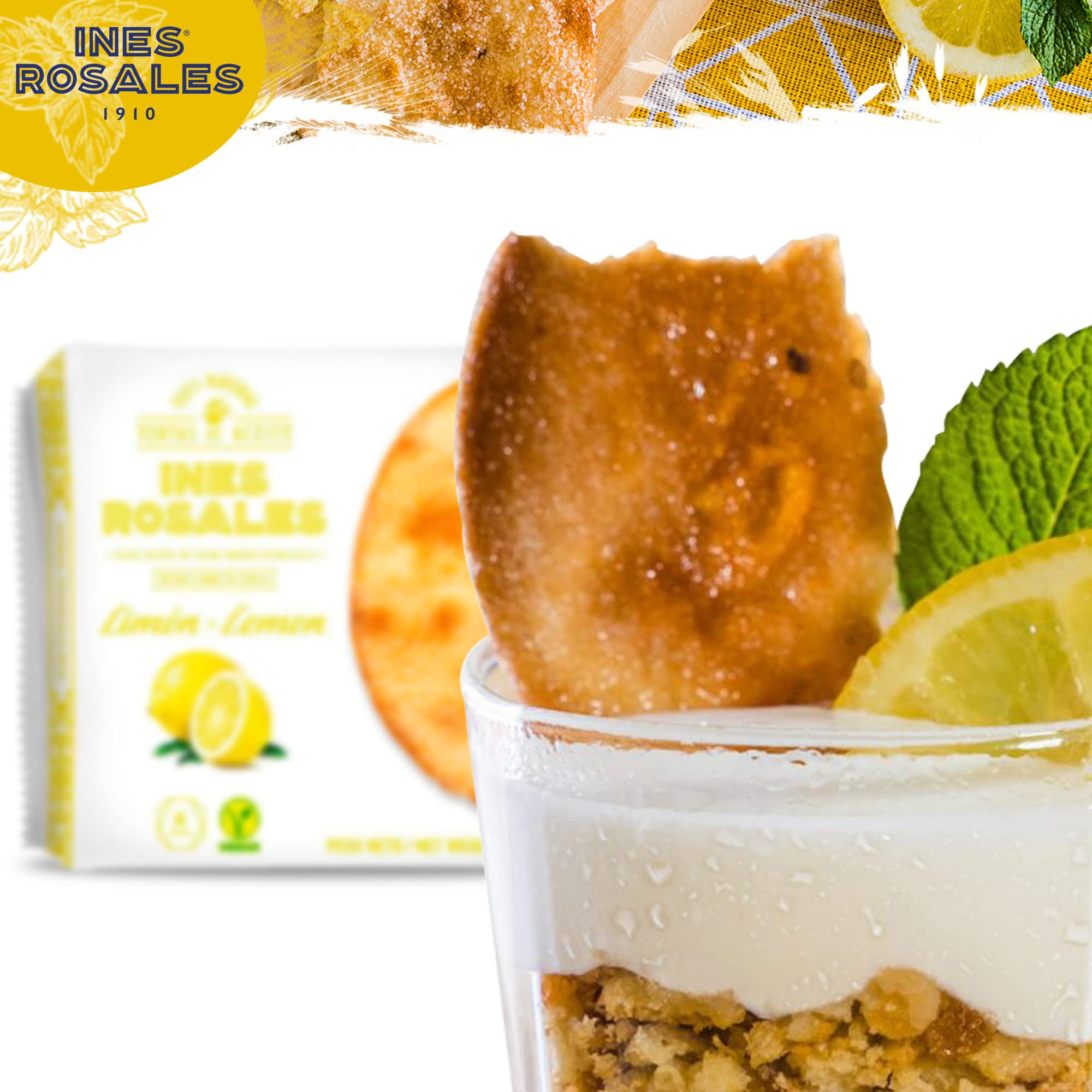 Ines Rosales Tortas all'olio di oliva dolce al limone, deliziosi biscotti vegani, snack spagnoli, 14 x 120g