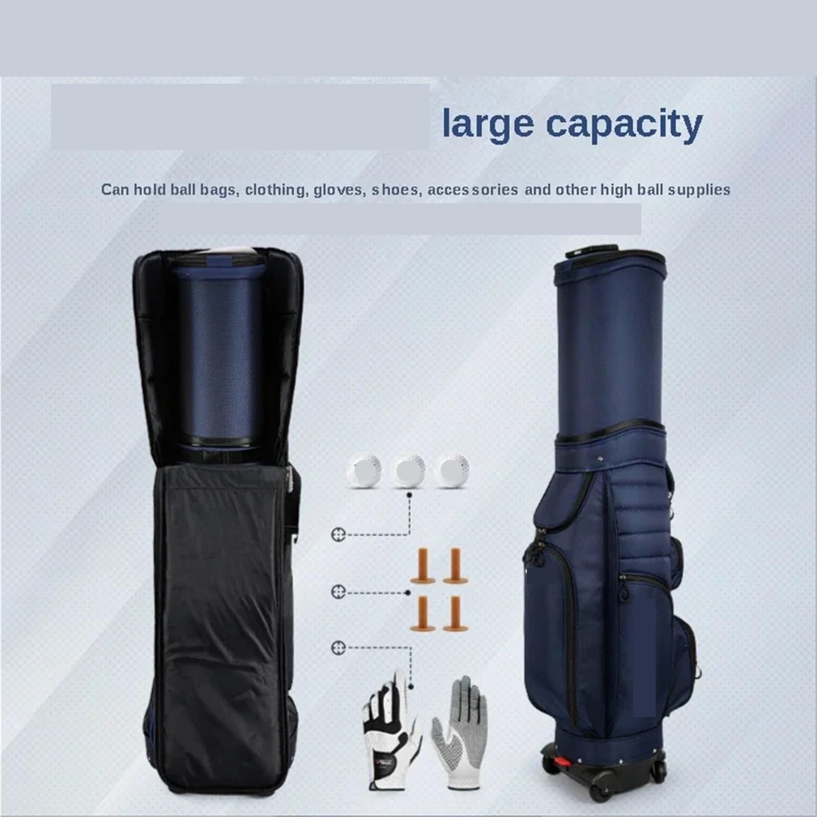 Abdeckung Golfbag Golf-Reise-Flugzeugtaschen mit Rad, verdickte Riemen, Faltbare Club-Abdeckung for Fluggesellschaften, Luftfahrt-Tasche