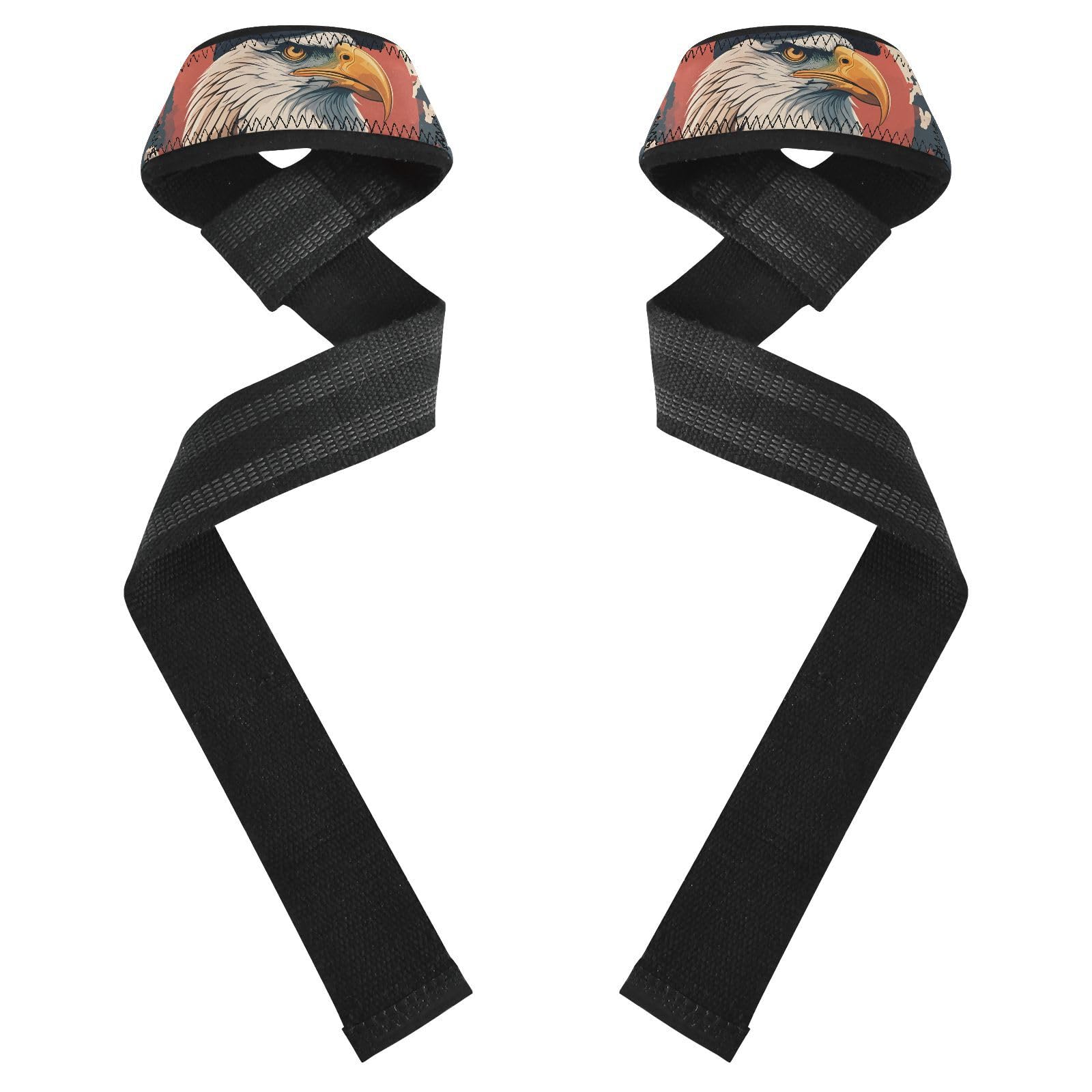 STAYTOP American Eagle Wrist Straps for Weightlifting,Lifting Straps with Neoprene Cushioned Wrist Padded and Anti-Skid Silicone for Strength Training,Bodybuilding,Deadlifting