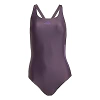 adidas Donna 3 Stripes C-Back Swimsuit, Aurora Black/Aurora Plum