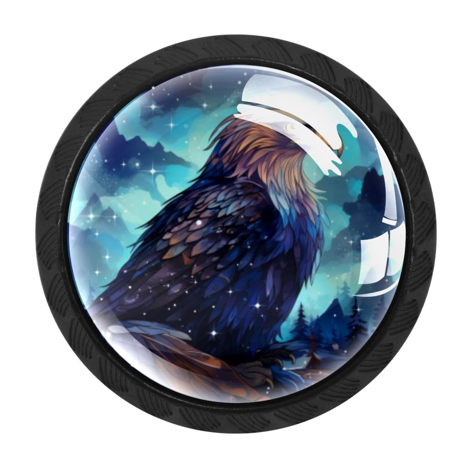 Chenzzzz Multicolored 03 4 Pcs Starry Eagle Crystal Glass Cabinet Knob Drawer Pull Handle For Kitchen Cupboard Dresser Wardrobe Etc