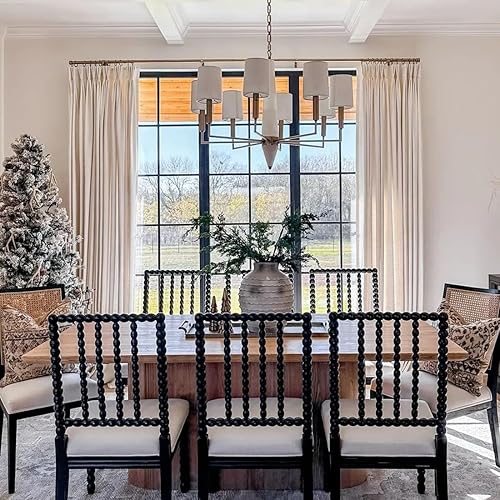 Miniatura 4 de LUSTROWIN Cortina de lino personalizada plisada para oscurecer la habitación, cortinas opacas para sala de estar, dormitorio, comedor, ventana,