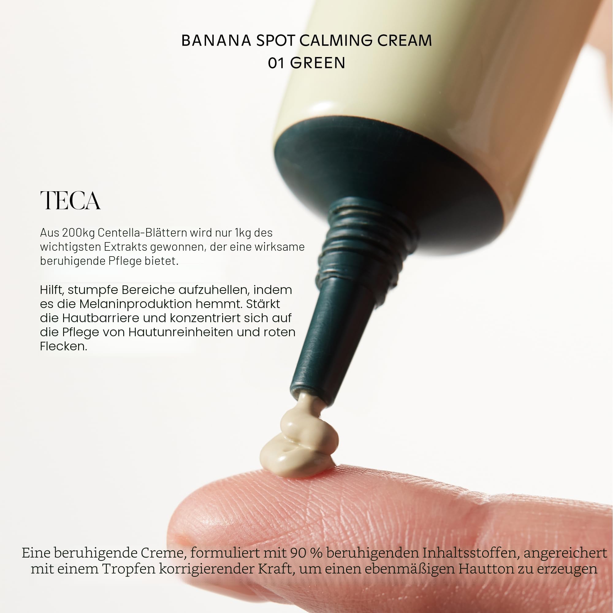 shaishaishai Beruhigende Bananen-Creme für Flecken zur Farbkorrektur, neutralisiert Rötungen und Unreinheiten und bietet beruhigende Pflege mit Teca und Centella Asi