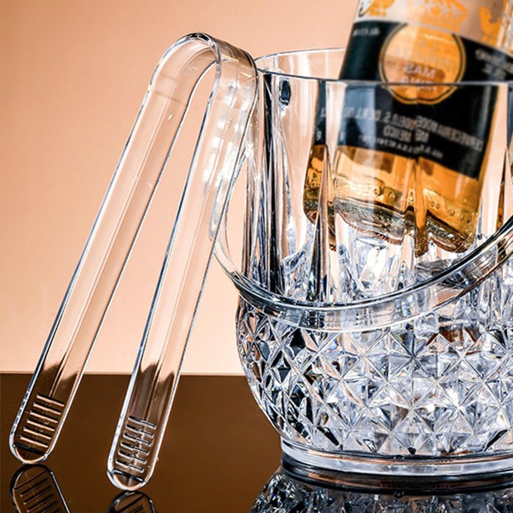 8 Pcs Plastic Buffet Serving Tongs 6.3 Inch Buffet Serving Tongs Clear Plastic Ice Tongs Small for Serving Food Ice Cube Tea Coffee Home and Party
