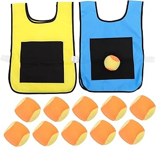 SOIMISS Chaleco de Punto pegajoso Pelota pequeño Suave Escuela Incluido Esponja Juego de Tirar y atrapar Juego de Lanzamiento Chaleco pegajoso Dodgeball Azul Color Aleatorio