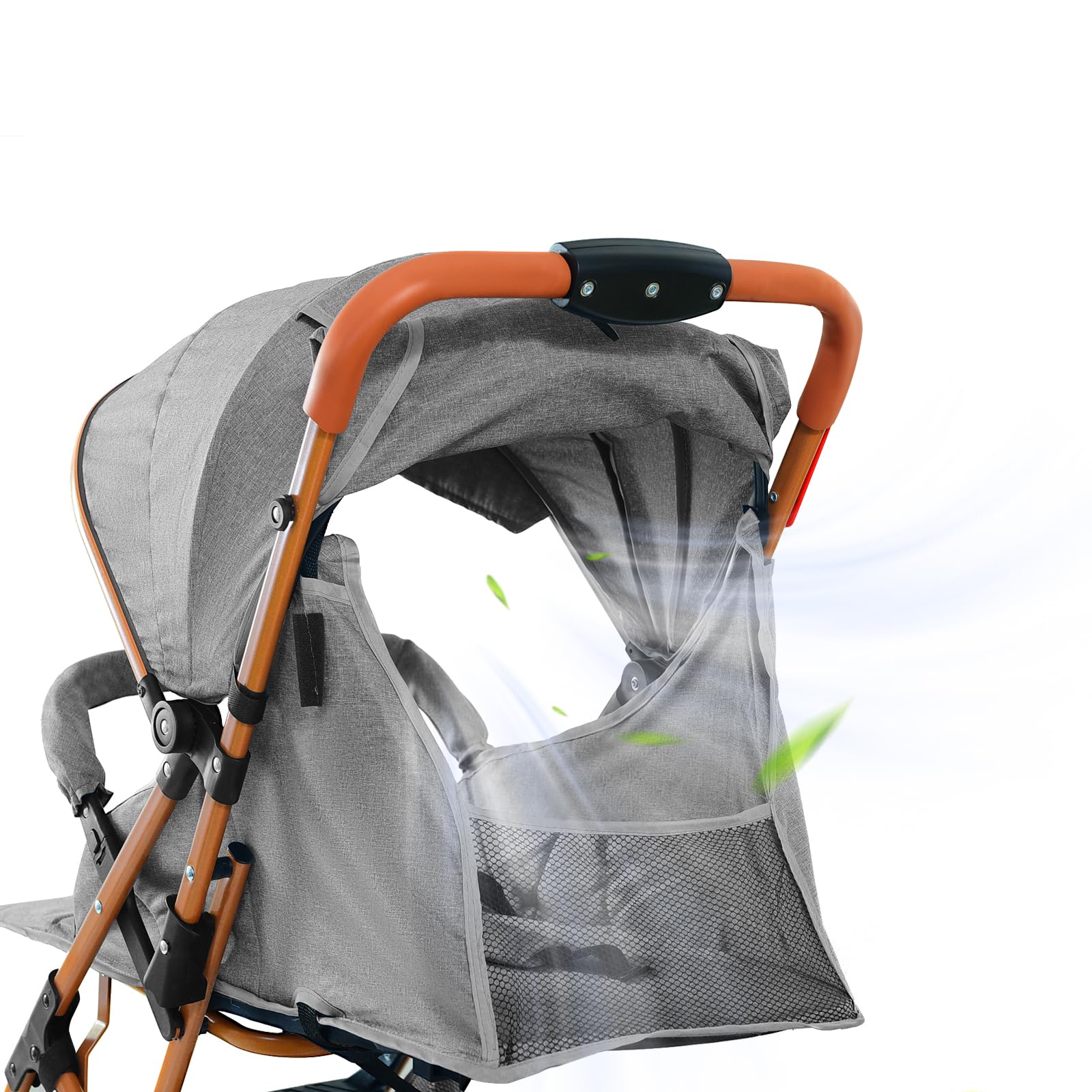 Poussette Canne Compacte et Pliable avec Tapis Rafraîchissant et Moustiquaire, Poussette de Voyage Pliable, Poussettes Compacte Bébé 0 Mois à 6 Ans, Jusqu'à 25 kg (Gris)