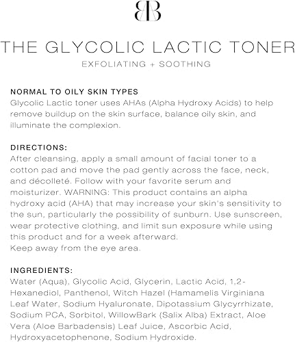 Miniatura 6 de BIBA DE SOUSA The Glycolic Lactic Toner - Tónico exfoliante con AHA, ácido hialurónico y aloe vera - Ilumina la tez de la piel sin un secado