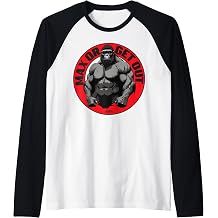 96.4% Silverback Gorilla, gym apparel, body building, MAX Raglan Baseball Tee