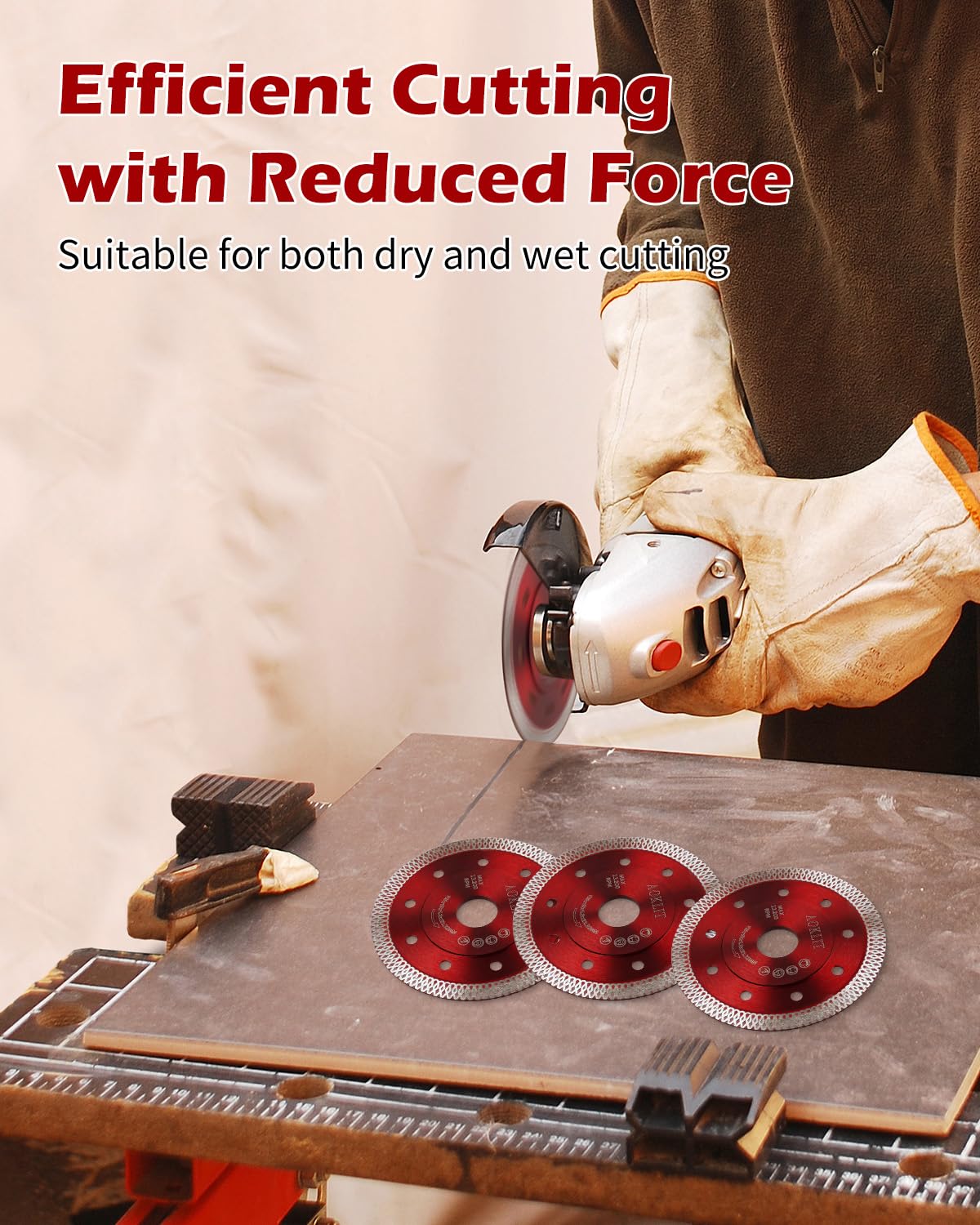 2pcs Diamond Saw Blades 4.5" Cutting Blade Super Thin Tile Saw Blade 4.5 Cutting Blade Super Thin Tile Saw Blade Red - View #7