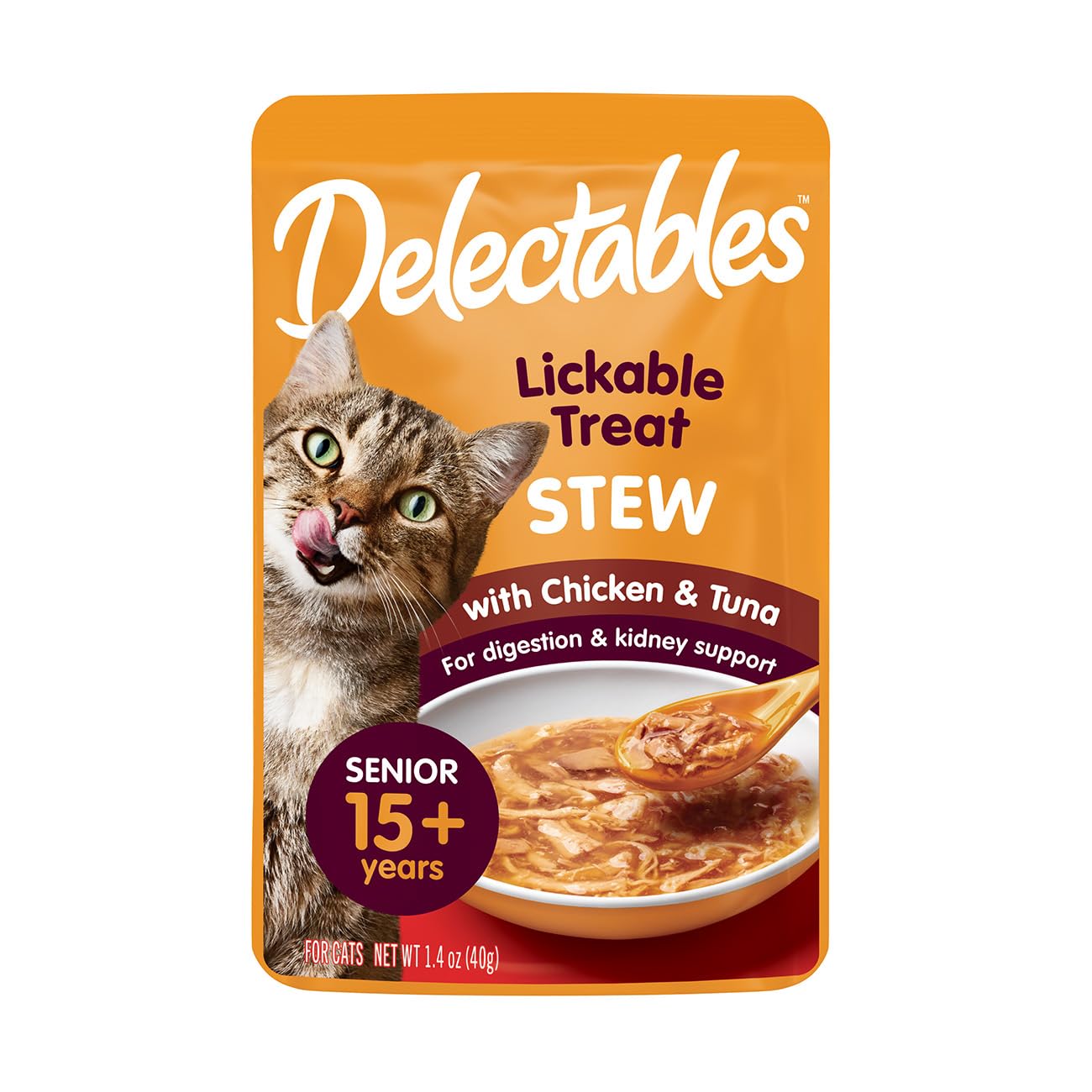 Delectables Stew Lickable Treat for Senior Cats Chicken Tuna (Pack of 4)