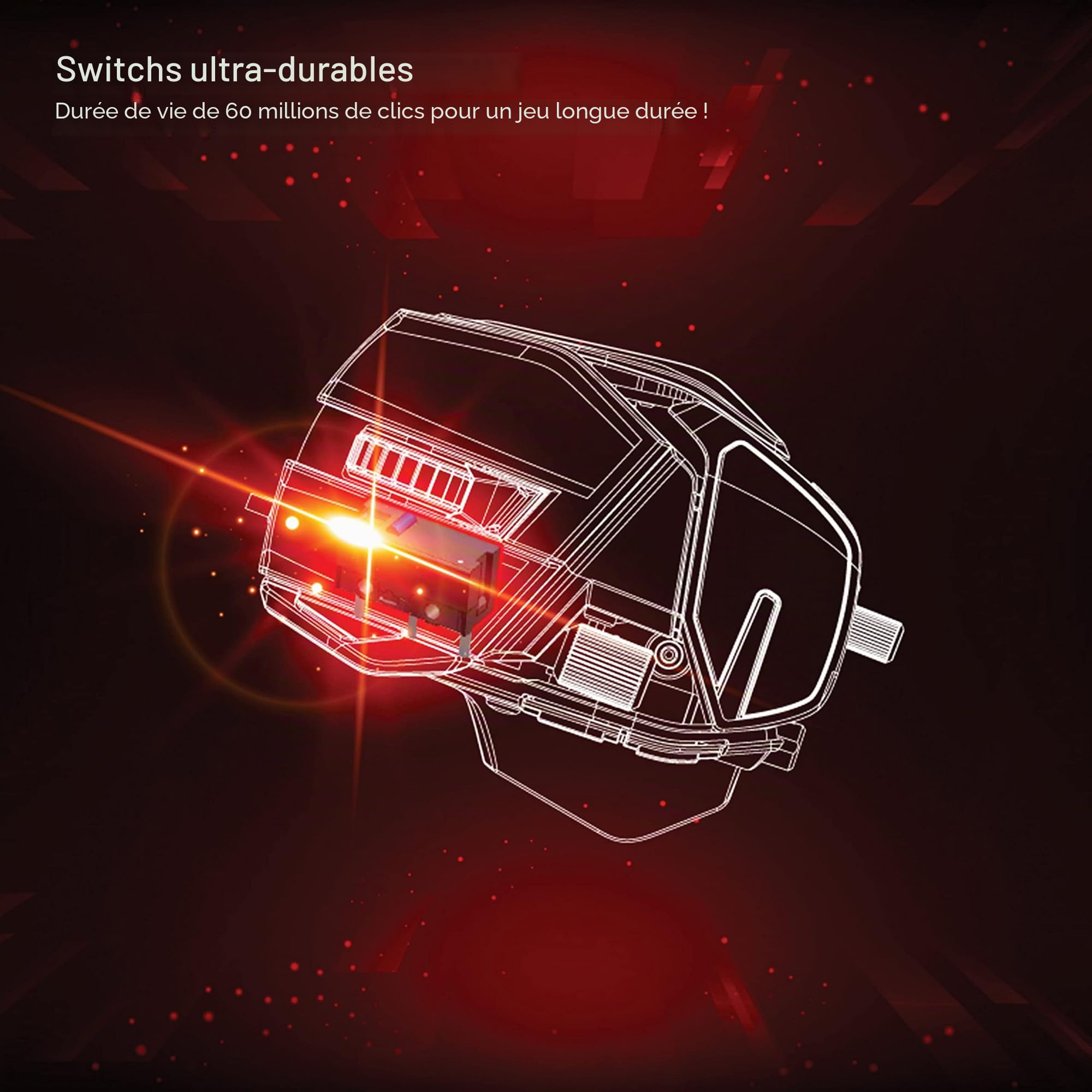 MAD CATZ CATZ R.A.T. 8+ ADV Souris de Jeu Filaire entièrement réglable - Base en métal - 20 000 DPI - 11 Boutons programmables - 4 profils utilisateur stockés Directement - LED RVB Personnalisable -
