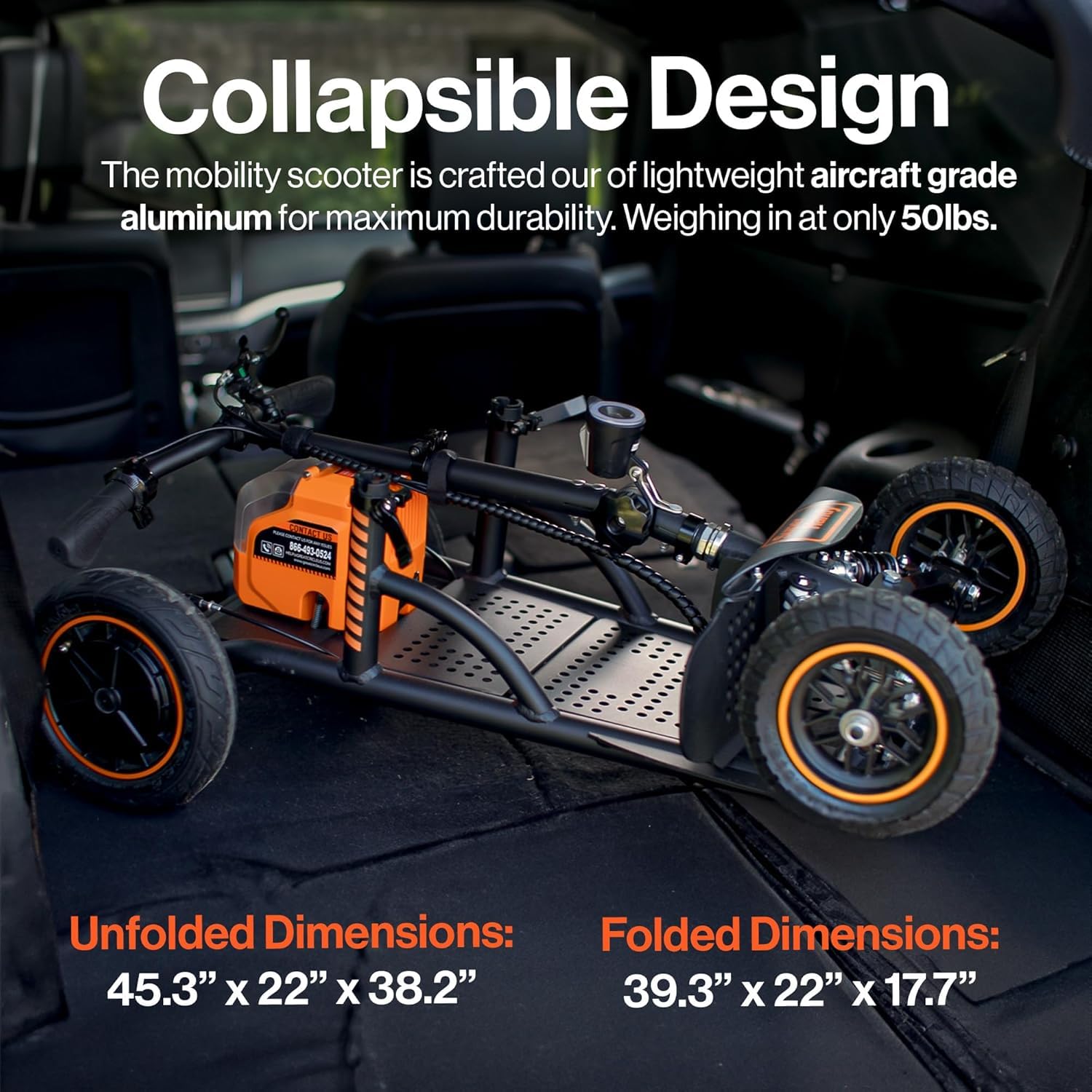SuperHandy scooter de mobilité Explorer–4 Roues, Moteur Brushless de 500W, Batterie 48V, Capacité de 159 kg, Vitesse Maximale de 8 km/h, Cadre en Aluminium Légèrer [Brevet en attente]