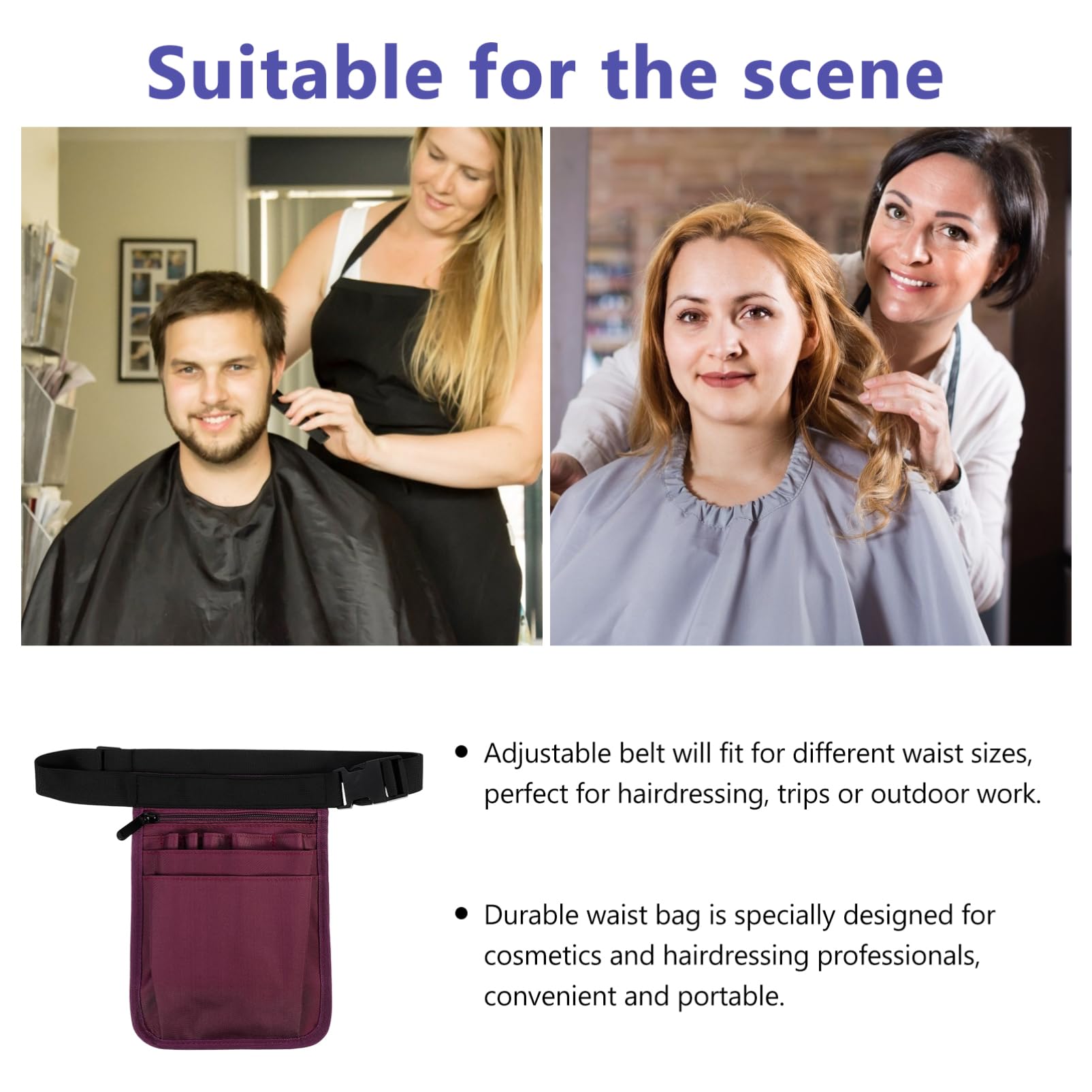 NOLITOY Hairdressing Tool Waist Bag Barber Tool Pouch Portable Scissors Bag for Hairdressers Durable Material