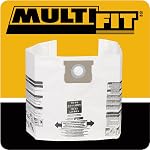 Multi-Fit VF2005TP Sacs à filtre à poussière pour vide de la boutique à sec humide, 10 à 14-Gal., 6-Pack - Convient à la plupart des magasins-vac & Plus