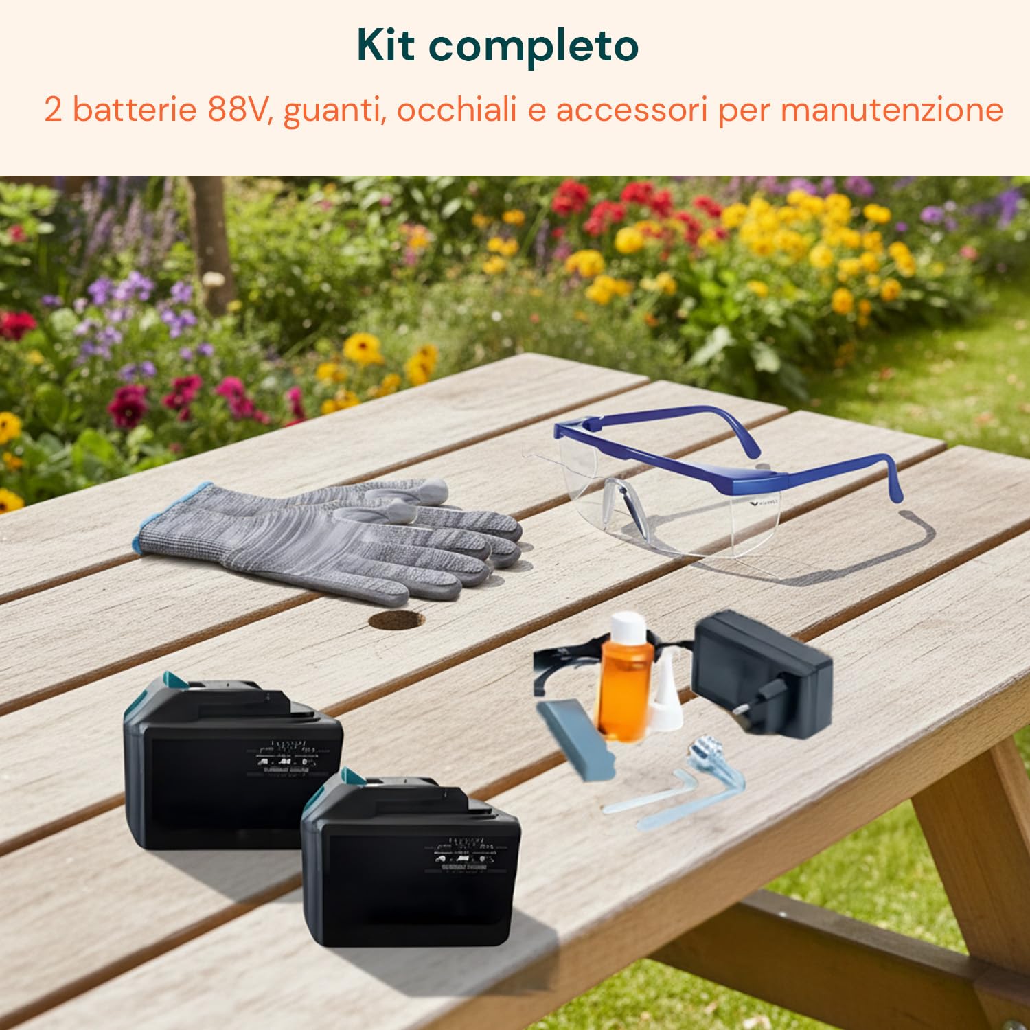 Avilia Kit Potatura 3 in 1 Forbici Potatura a Batteria Motosega 88V Asta Telescopica Giardinaggio