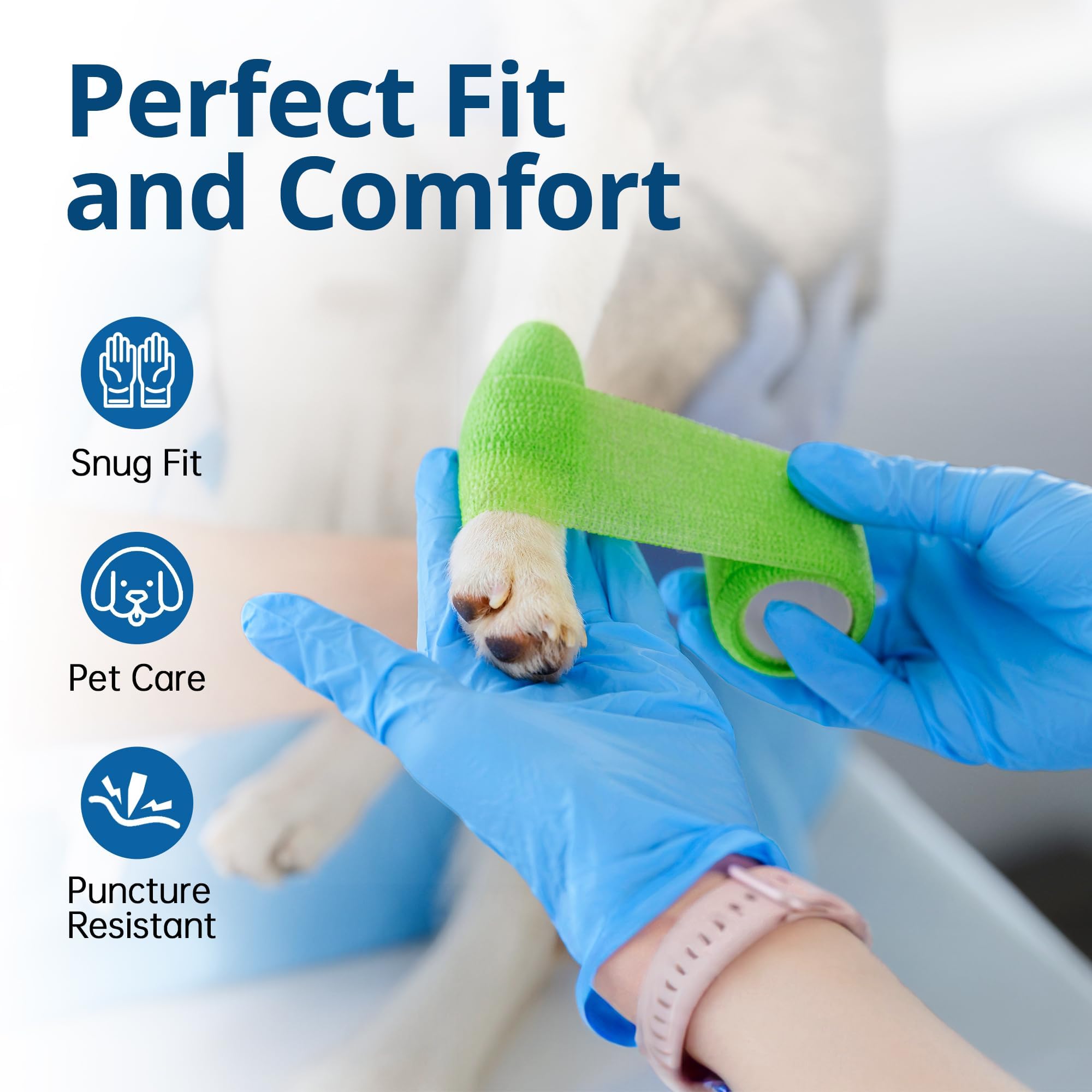 SwiftGrip Guantes desechables de nitrilo, 3 mil, azul, guantes de nitrilo desechables sin látex, guantes médicos, guantes de limpieza, guantes de goma aptos para alimentos, sin polvo, no estériles