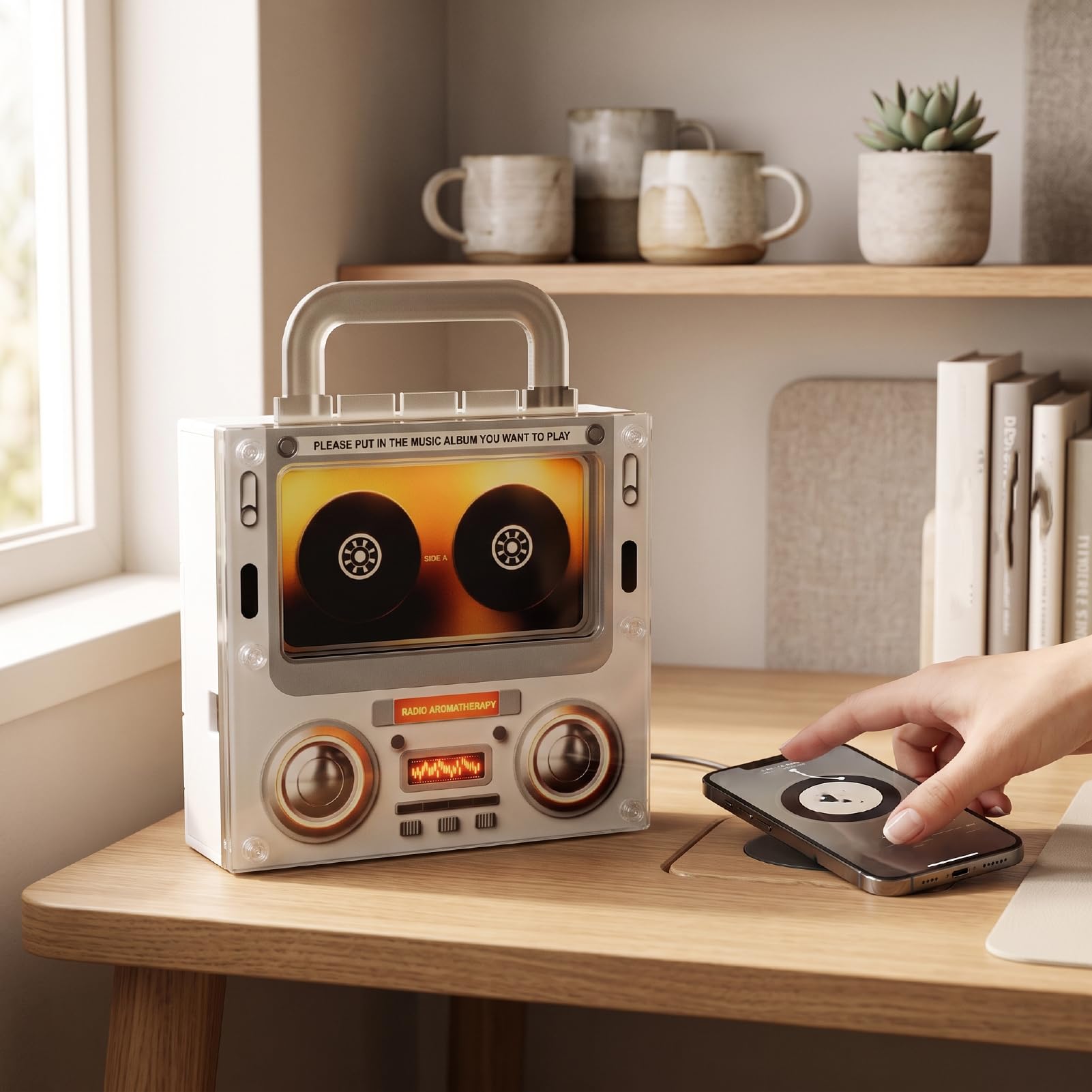 XUMIUZIY Magneti per Frigorifero con Musica retrò con Set di Lettori, Cassetta Magnetica per Frigorifero Lettore Musicale NFC con 16 Nastri, Spazio di Archiviazione Integrato da 256 GB, Personalizzato