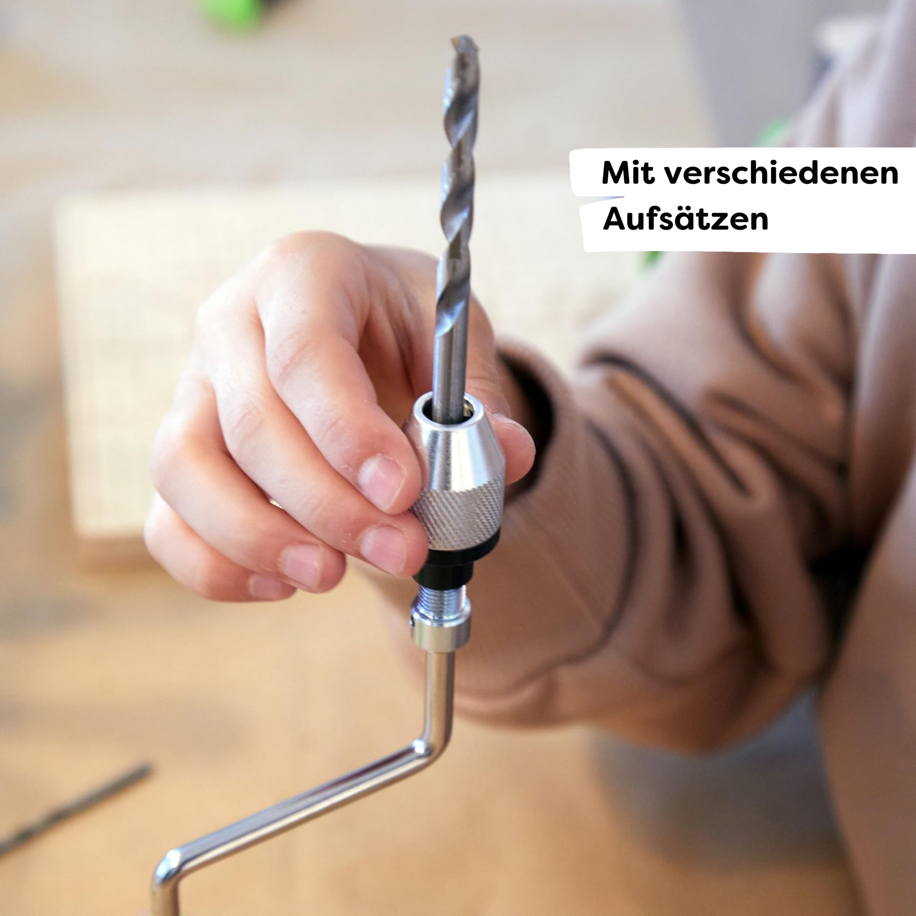HABA Terra Kids 1306912001 wyciągarka wiertnicza – dla dzieci w wieku od 6 lat – narzędzie dla dzieci – wiertło do drewna – ergonomia dla małych dłoni – dla dzieci od 6 lat – wspomaga motorykę